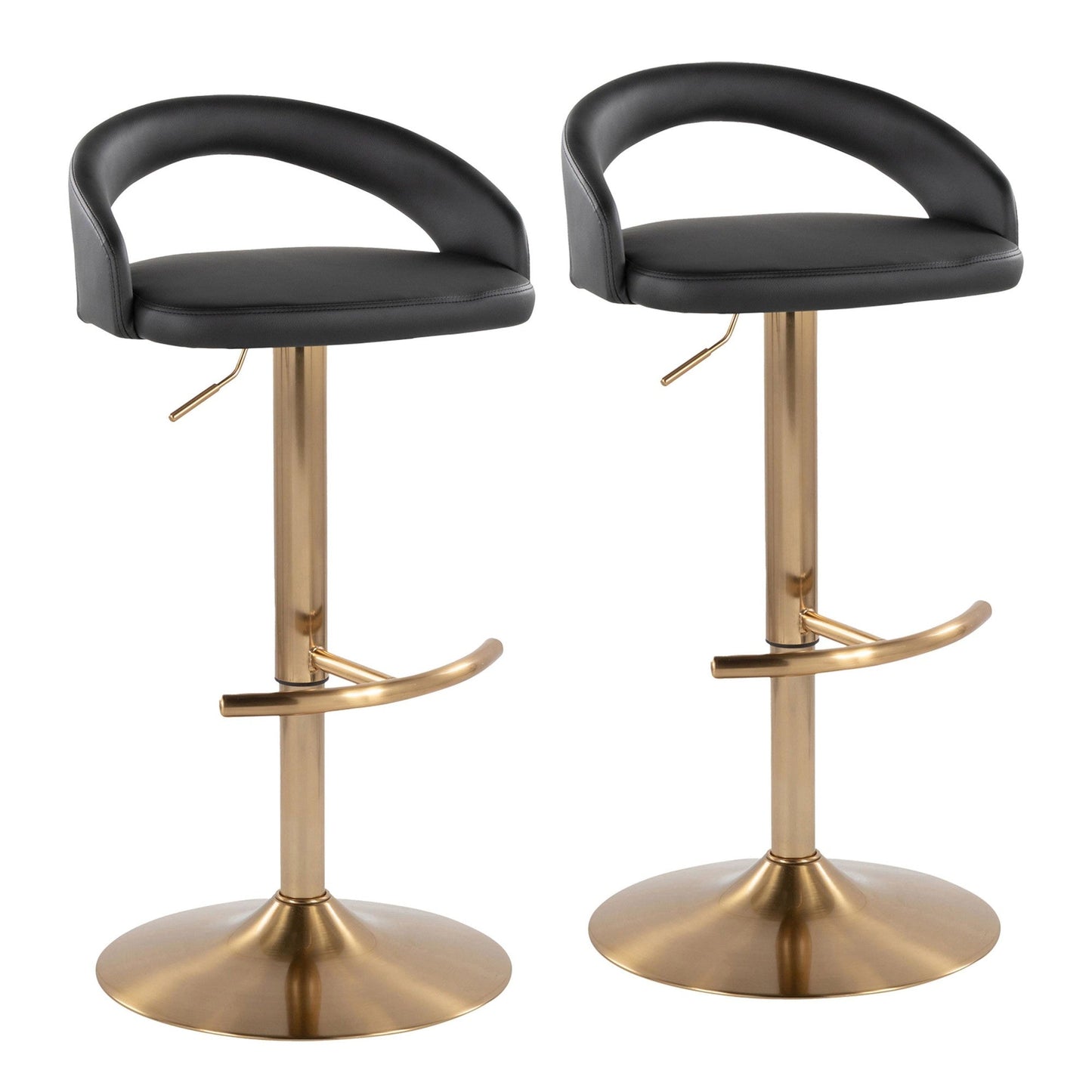 Majestic Office Furniture Upholstered Adjustable Barstool - Set of 2