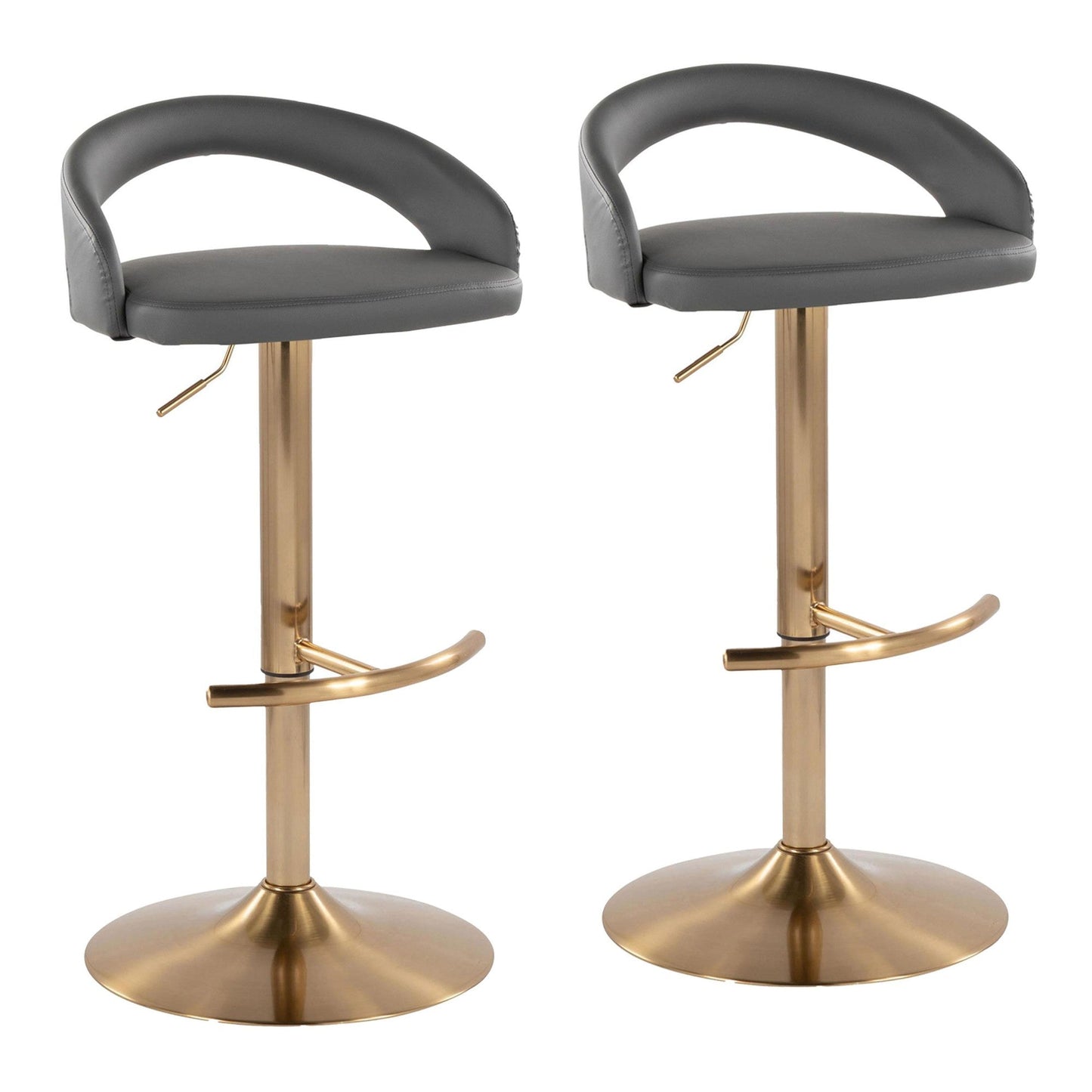 Majestic Office Furniture Upholstered Adjustable Barstool - Set of 2