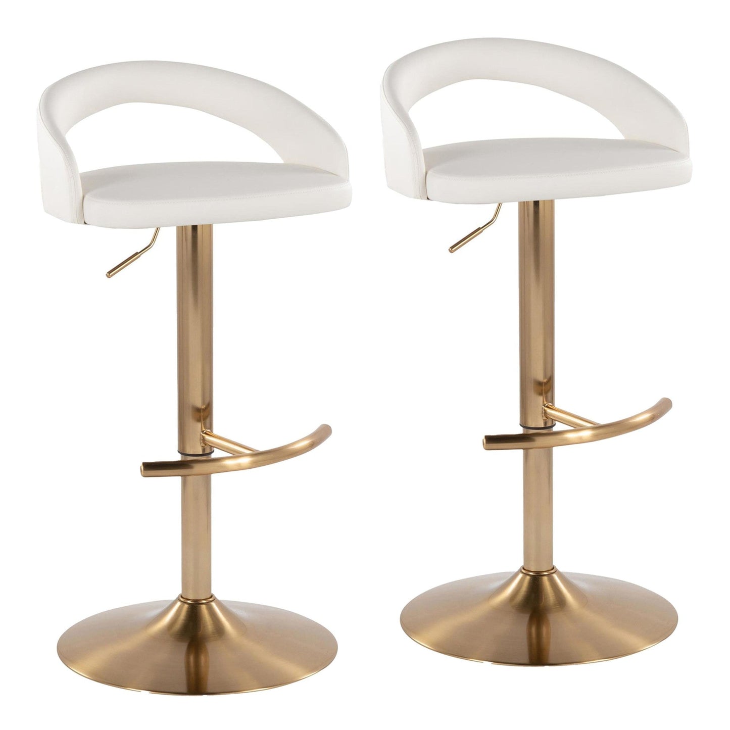 Majestic Office Furniture Upholstered Adjustable Barstool - Set of 2