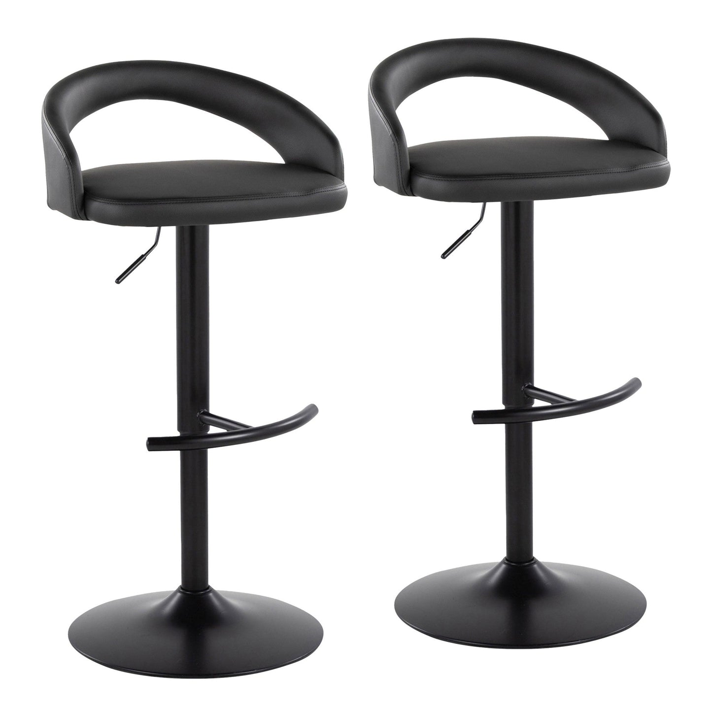 Majestic Office Furniture Upholstered Adjustable Barstool - Set of 2