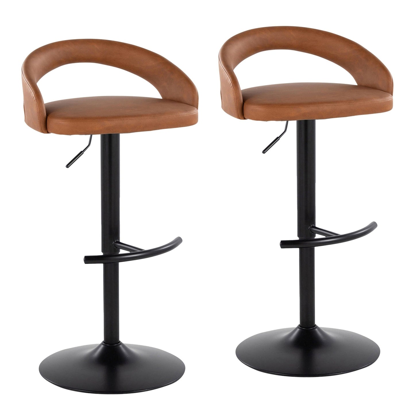 Majestic Office Furniture Upholstered Adjustable Barstool - Set of 2