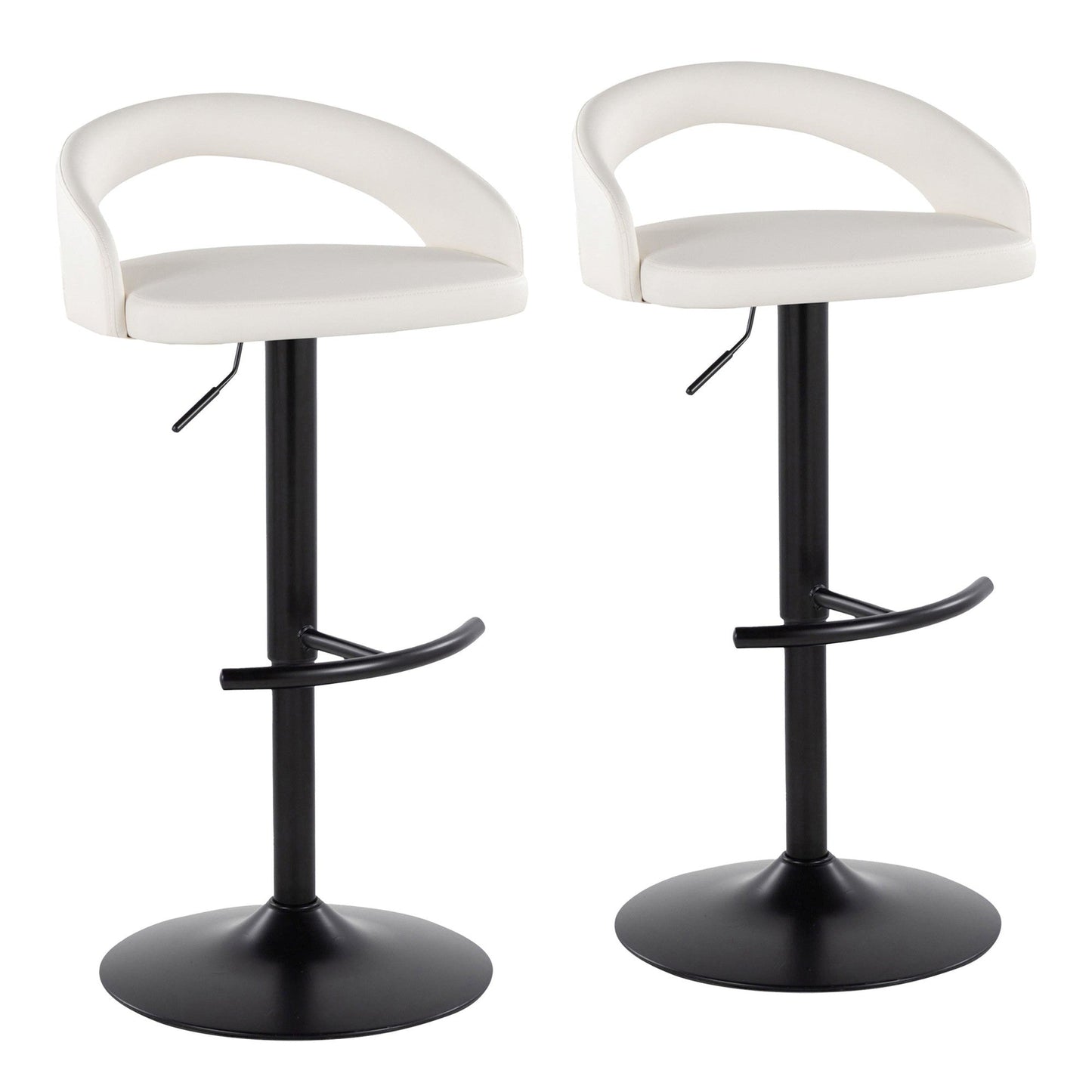 Majestic Office Furniture Upholstered Adjustable Barstool - Set of 2