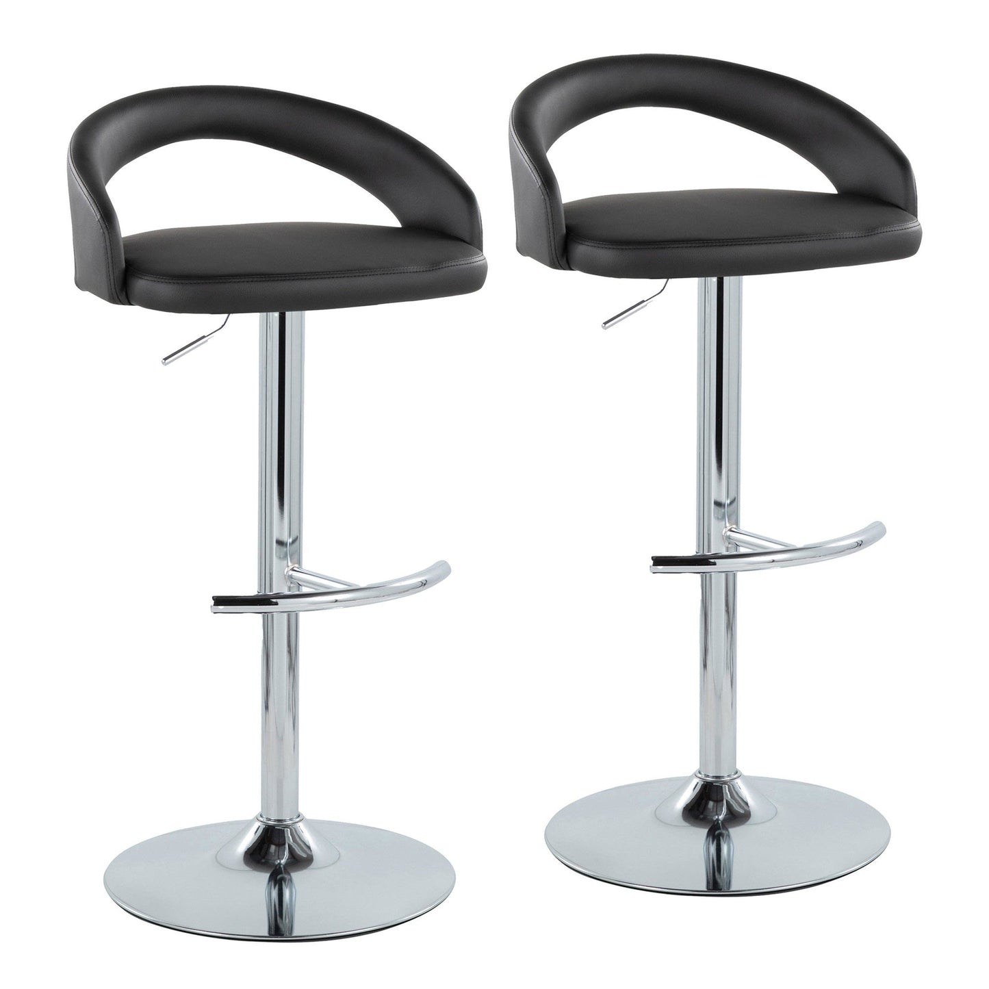 Majestic Office Furniture Upholstered Adjustable Barstool - Set of 2