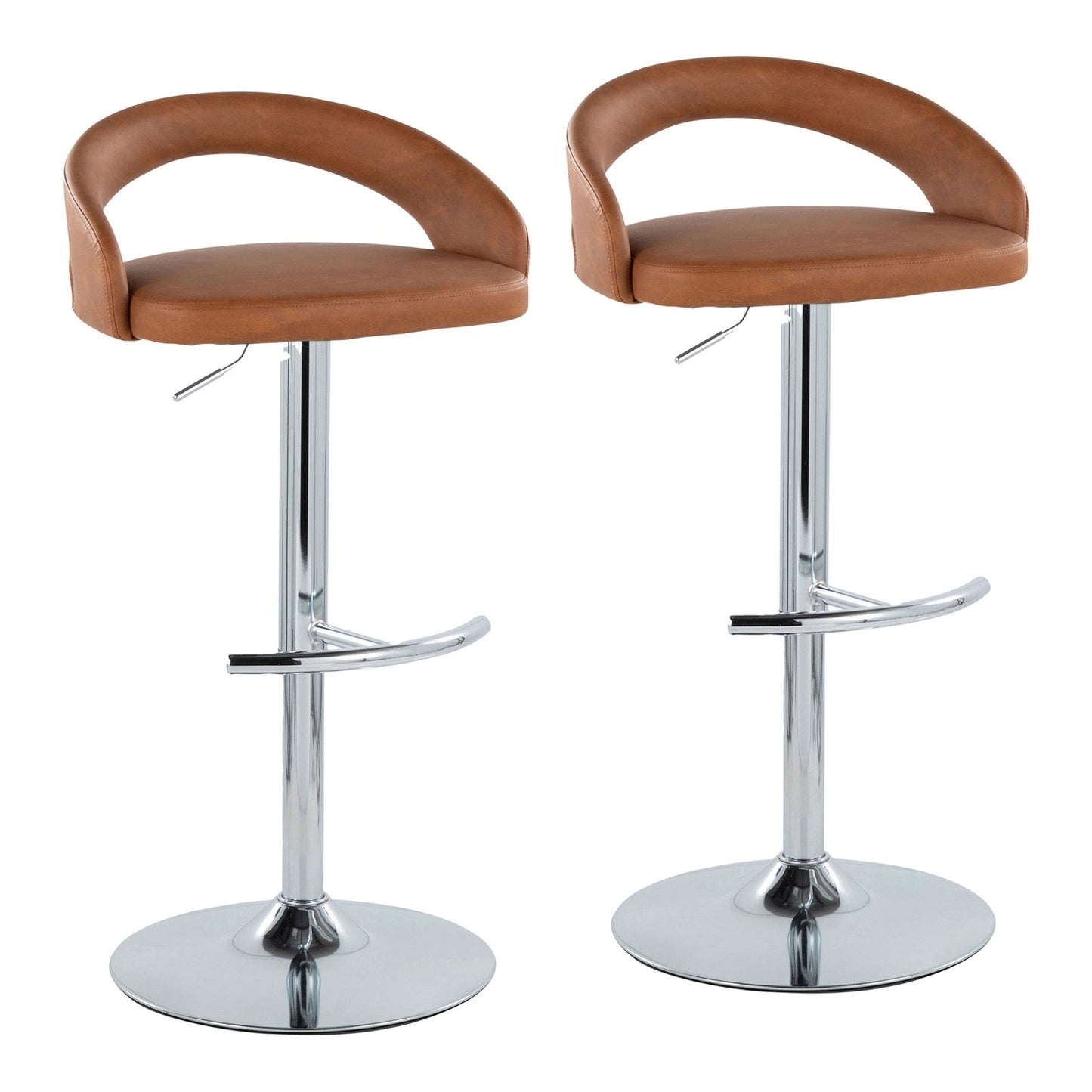Majestic Office Furniture Upholstered Adjustable Barstool - Set of 2