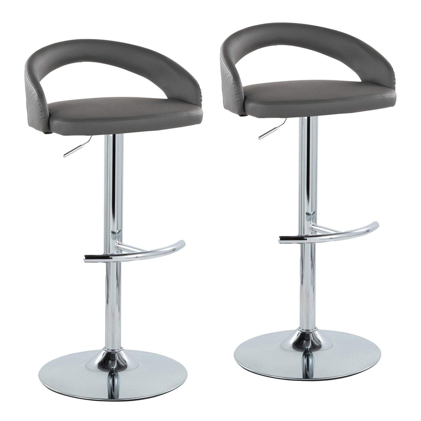 Majestic Office Furniture Upholstered Adjustable Barstool - Set of 2