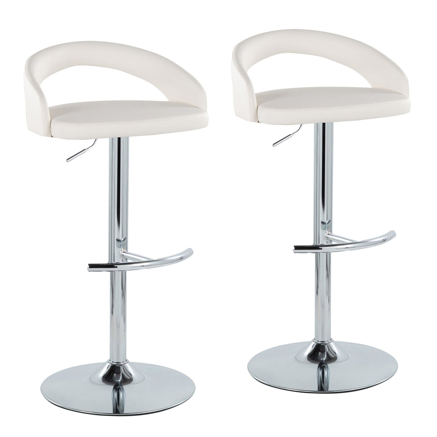 Majestic Office Furniture Upholstered Adjustable Barstool - Set of 2