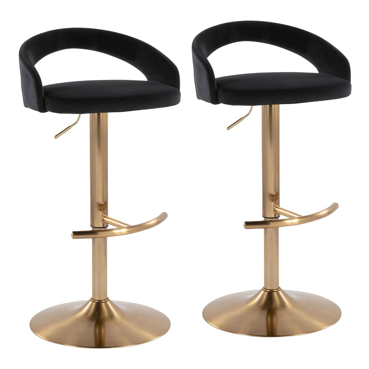 Majestic Office Furniture Upholstered Adjustable Barstool - Set of 2