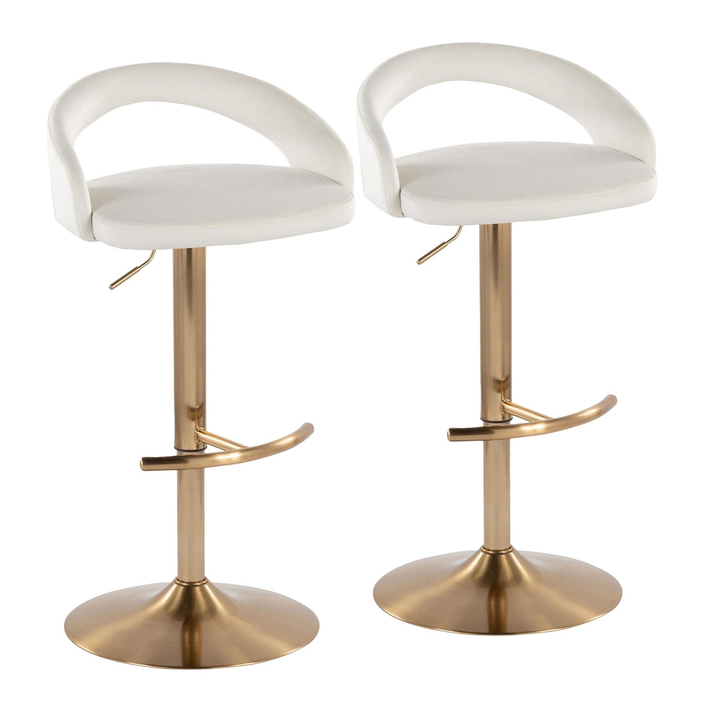 Majestic Office Furniture Upholstered Adjustable Barstool - Set of 2