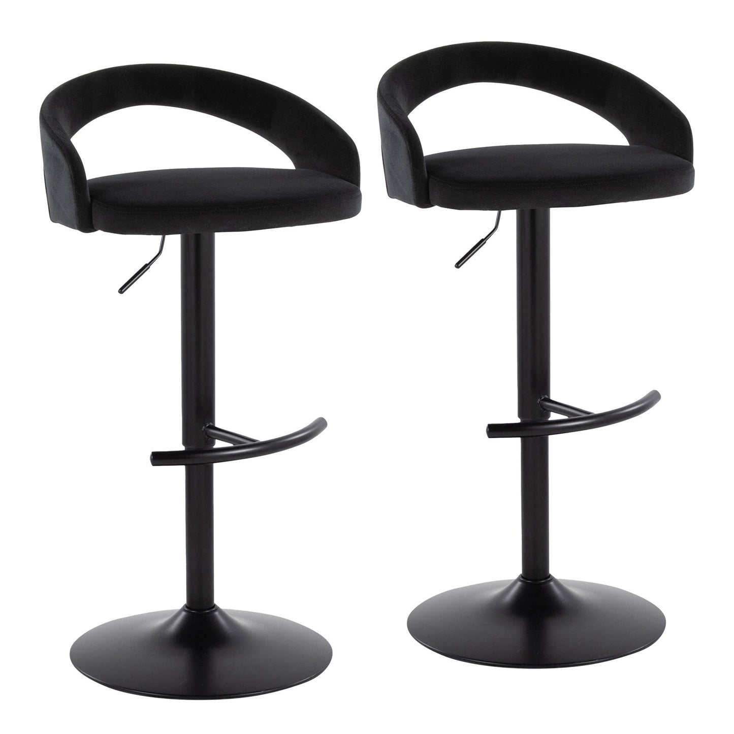 Majestic Office Furniture Upholstered Adjustable Barstool - Set of 2