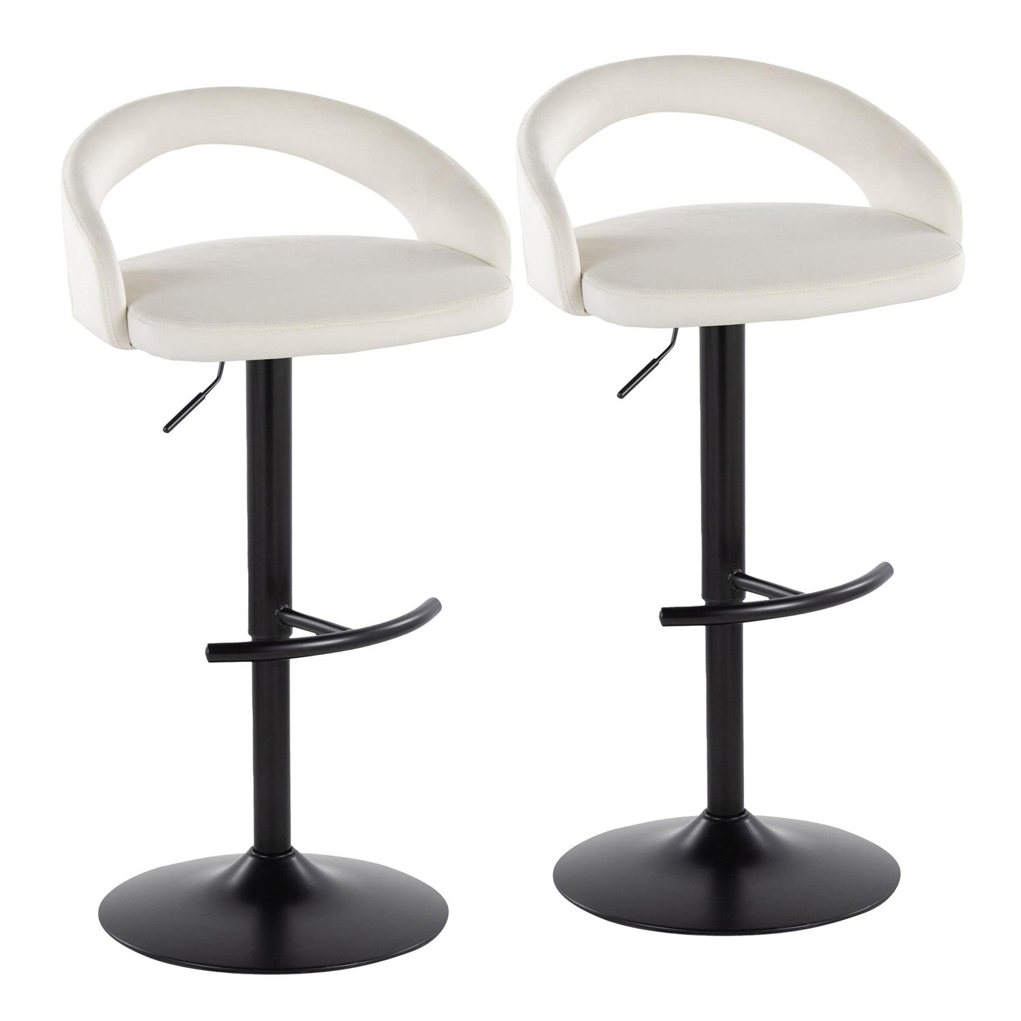 Majestic Office Furniture Upholstered Adjustable Barstool - Set of 2