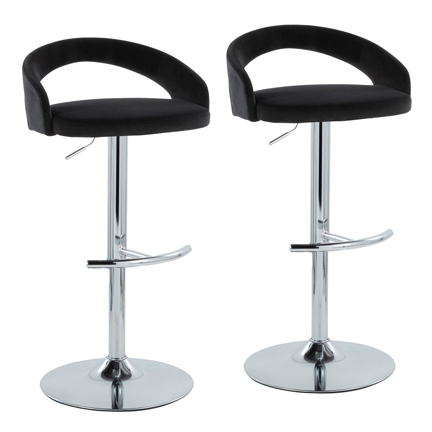 Majestic Office Furniture Upholstered Adjustable Barstool - Set of 2