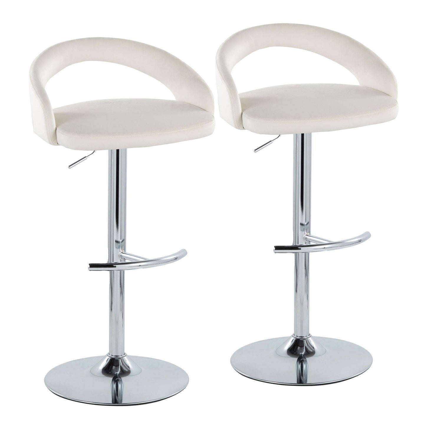 Majestic Office Furniture Upholstered Adjustable Barstool - Set of 2
