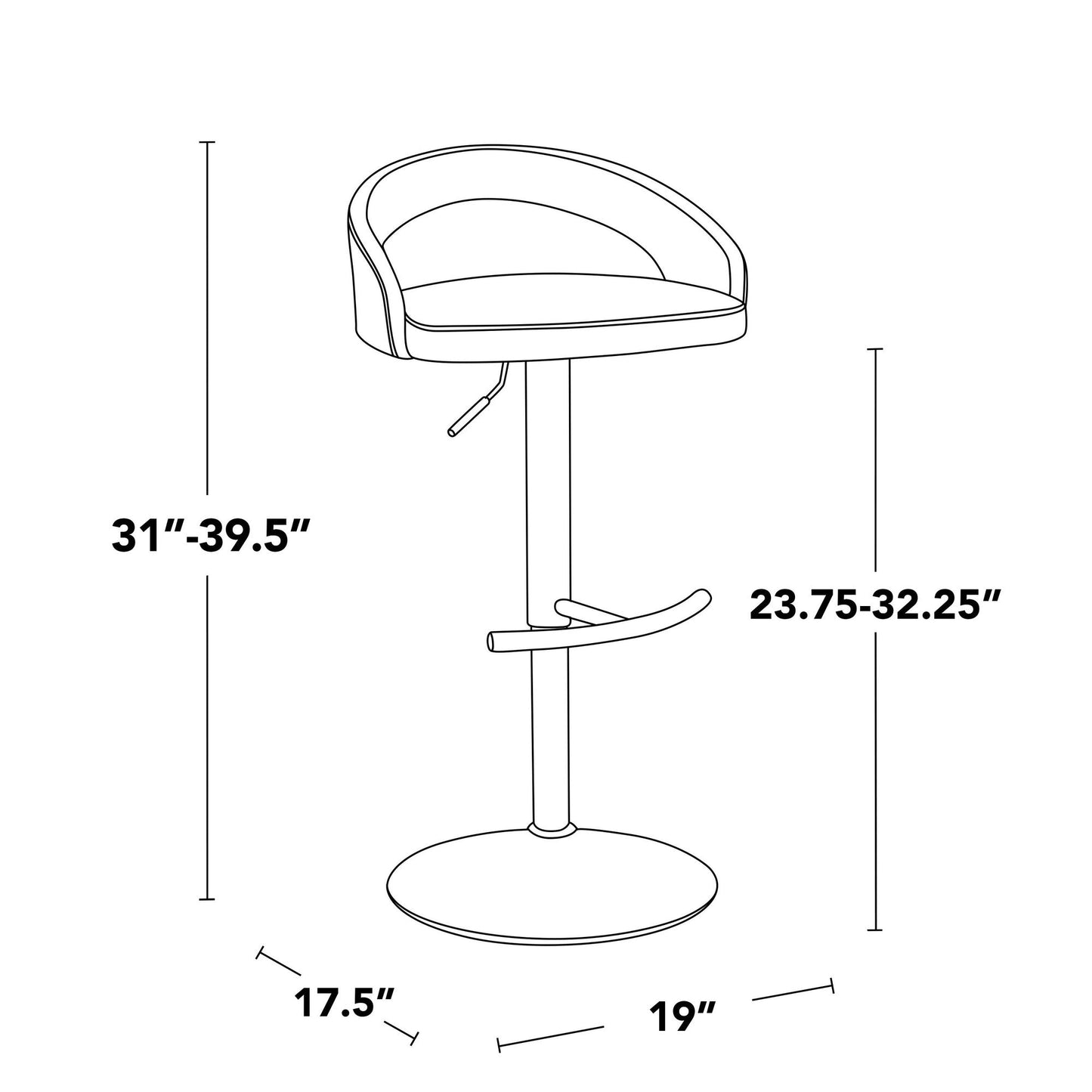 Majestic Office Furniture Upholstered Adjustable Barstool