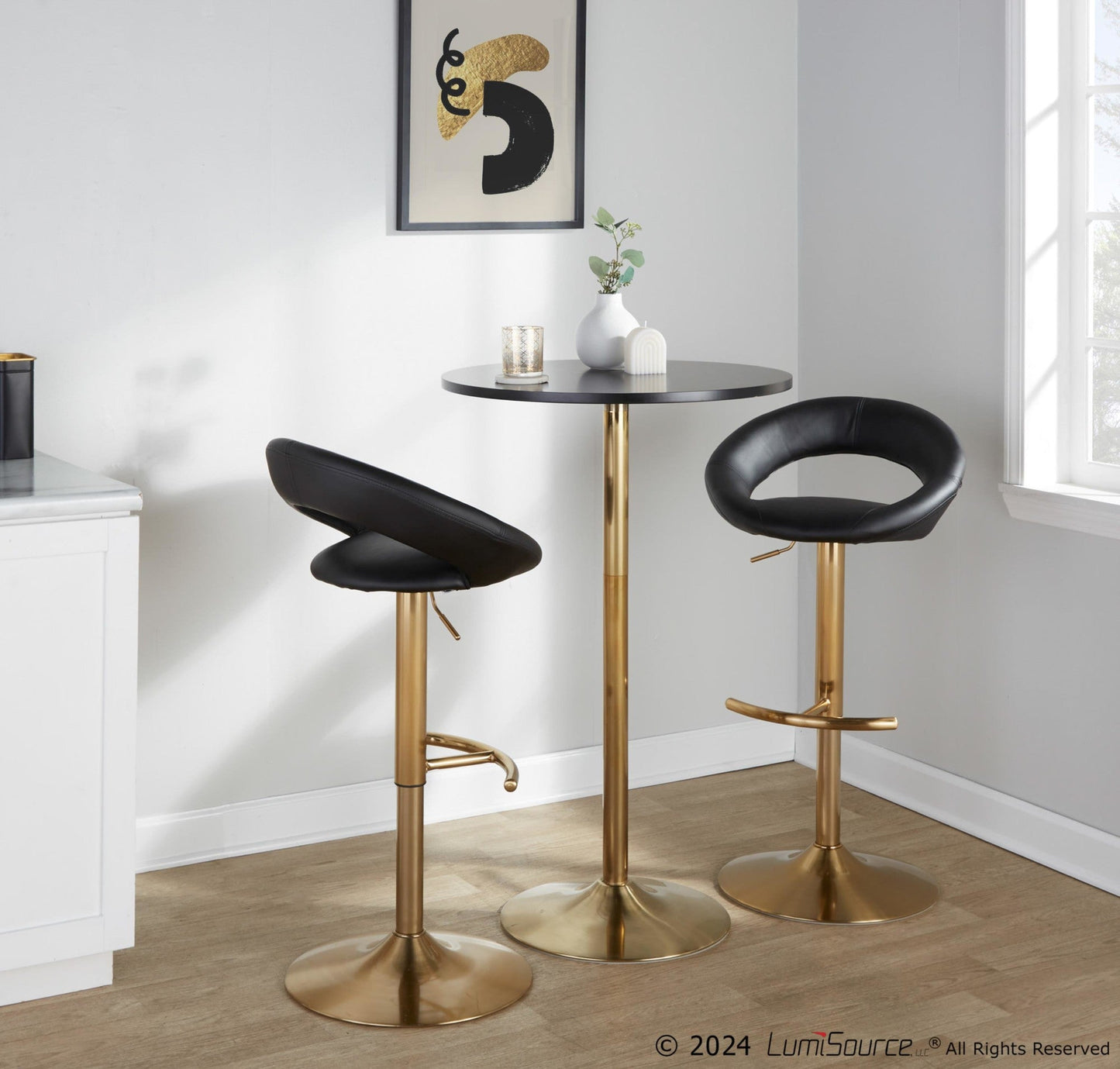 Lumisource Posh Adjustable Barstool - Set of 2