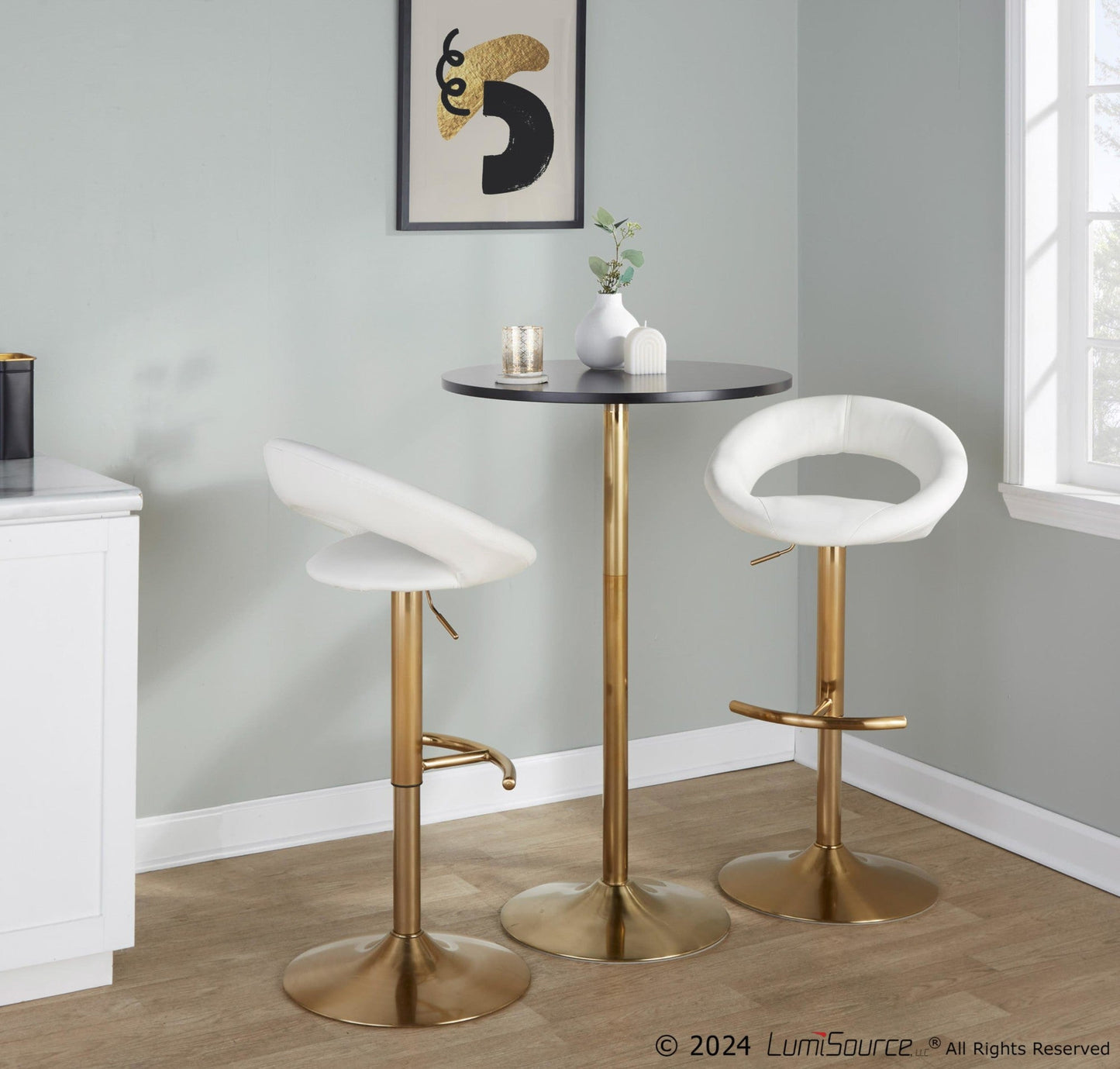 Lumisource Posh Adjustable Barstool - Set of 2