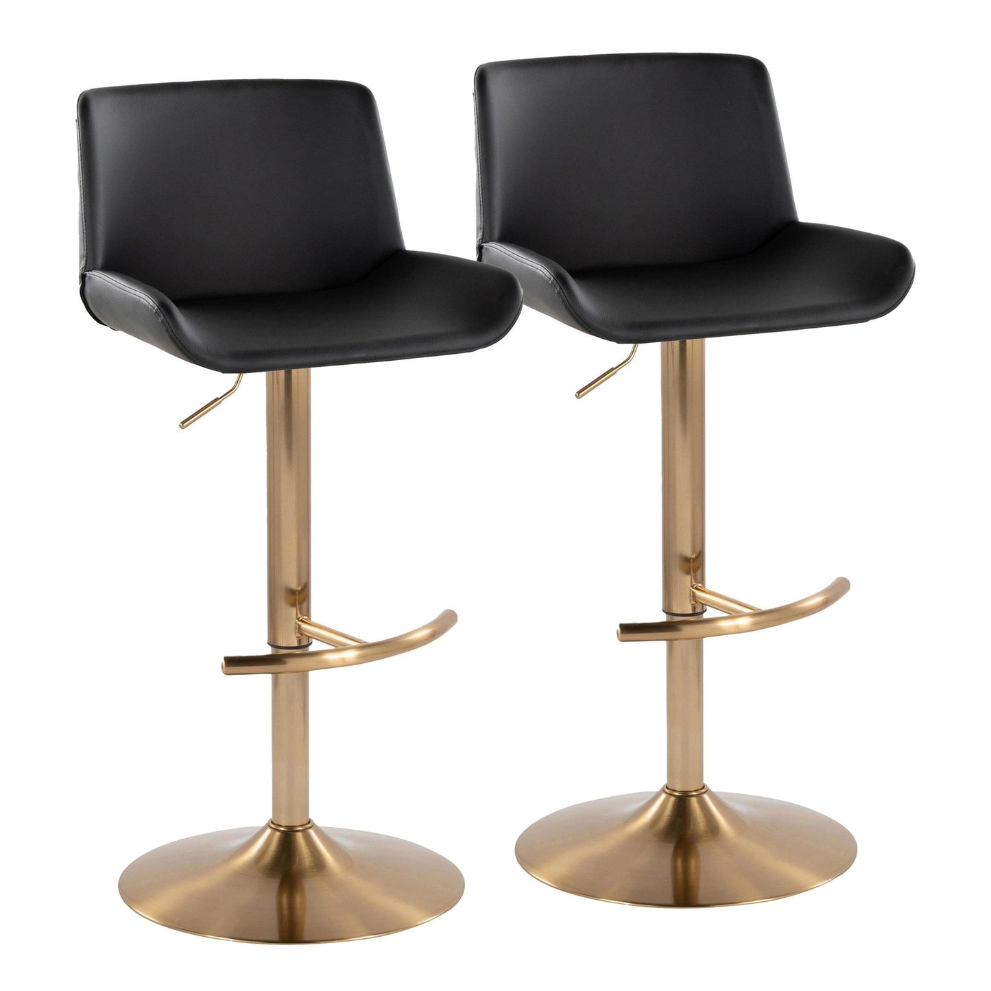 Majestic Office Furniture Upholstered Adjustable Barstool - Set of 2