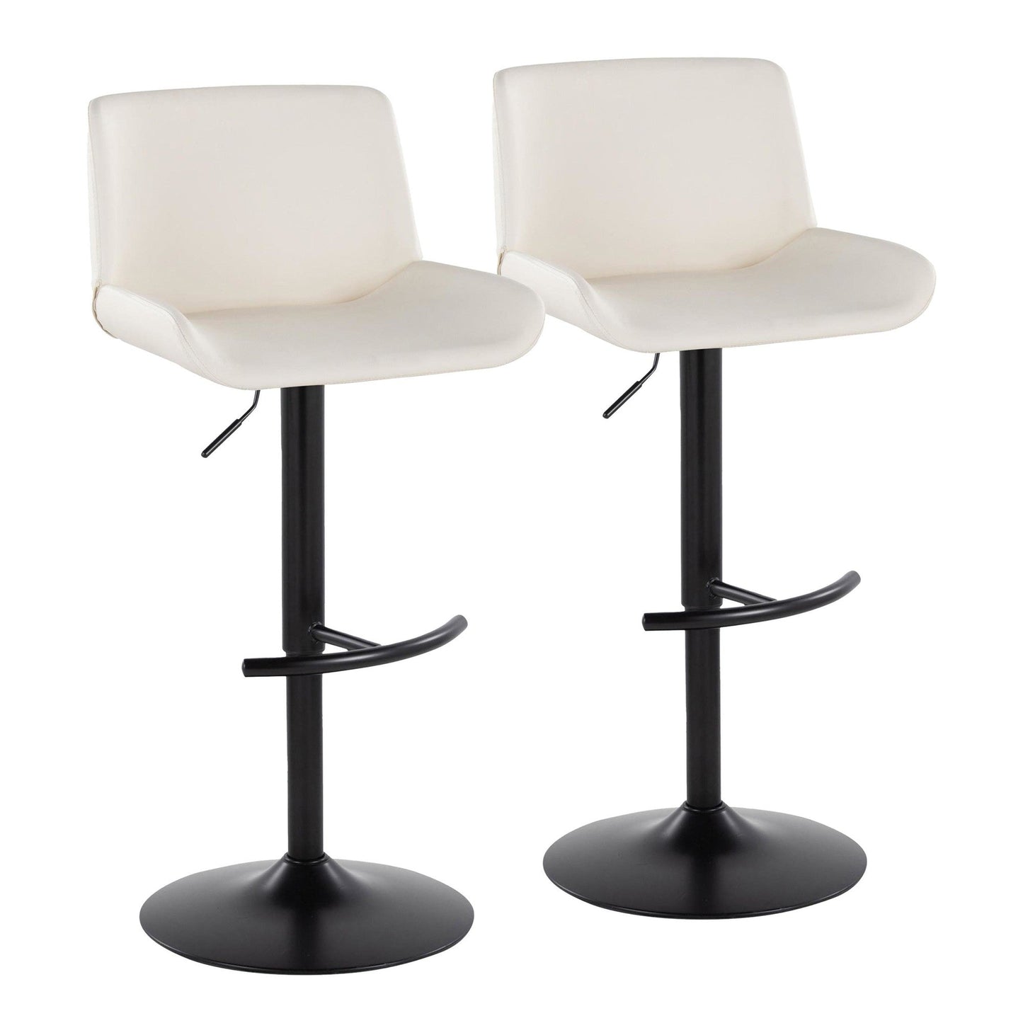 Majestic Office Furniture Upholstered Adjustable Barstool - Set of 2