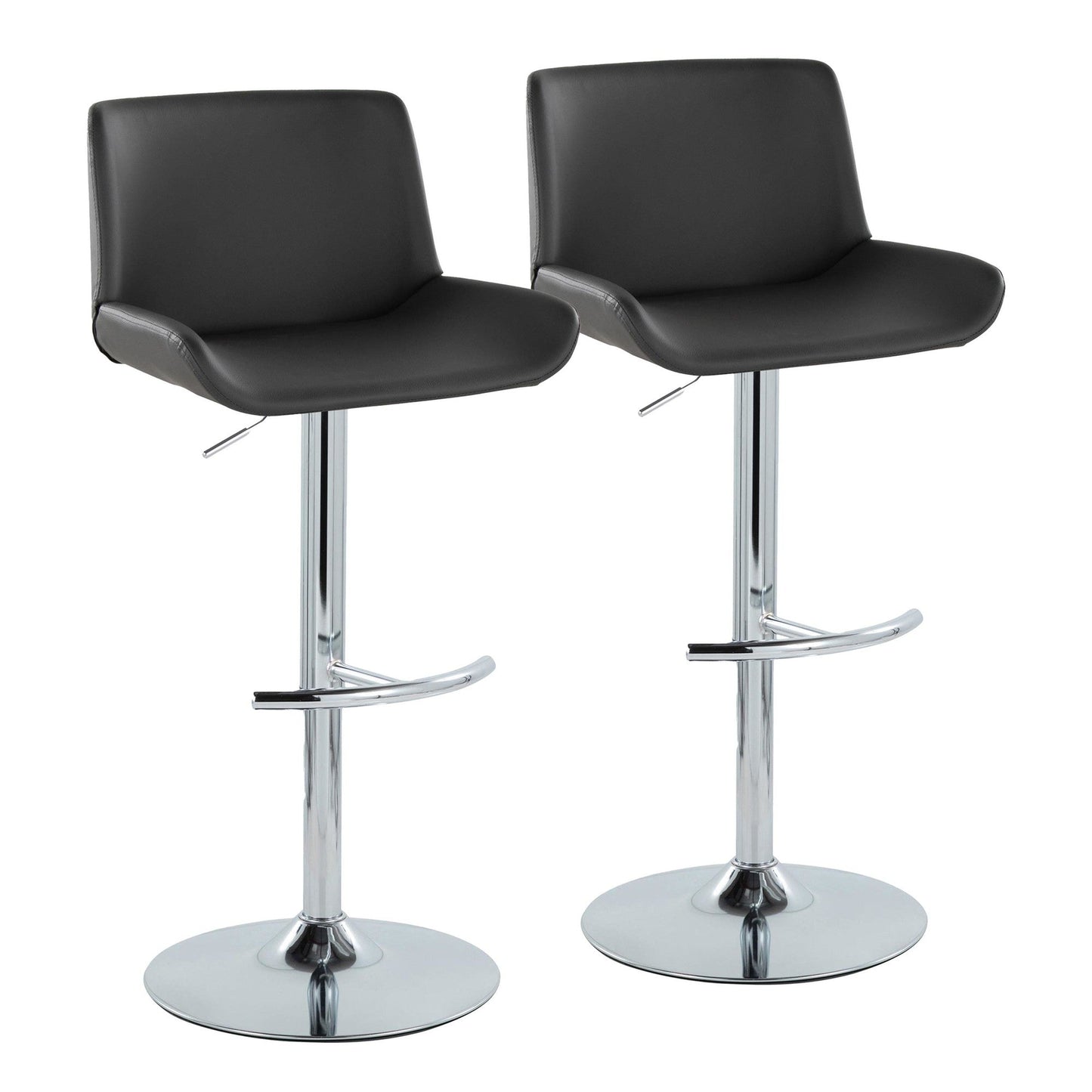 Majestic Office Furniture Upholstered Adjustable Barstool - Set of 2