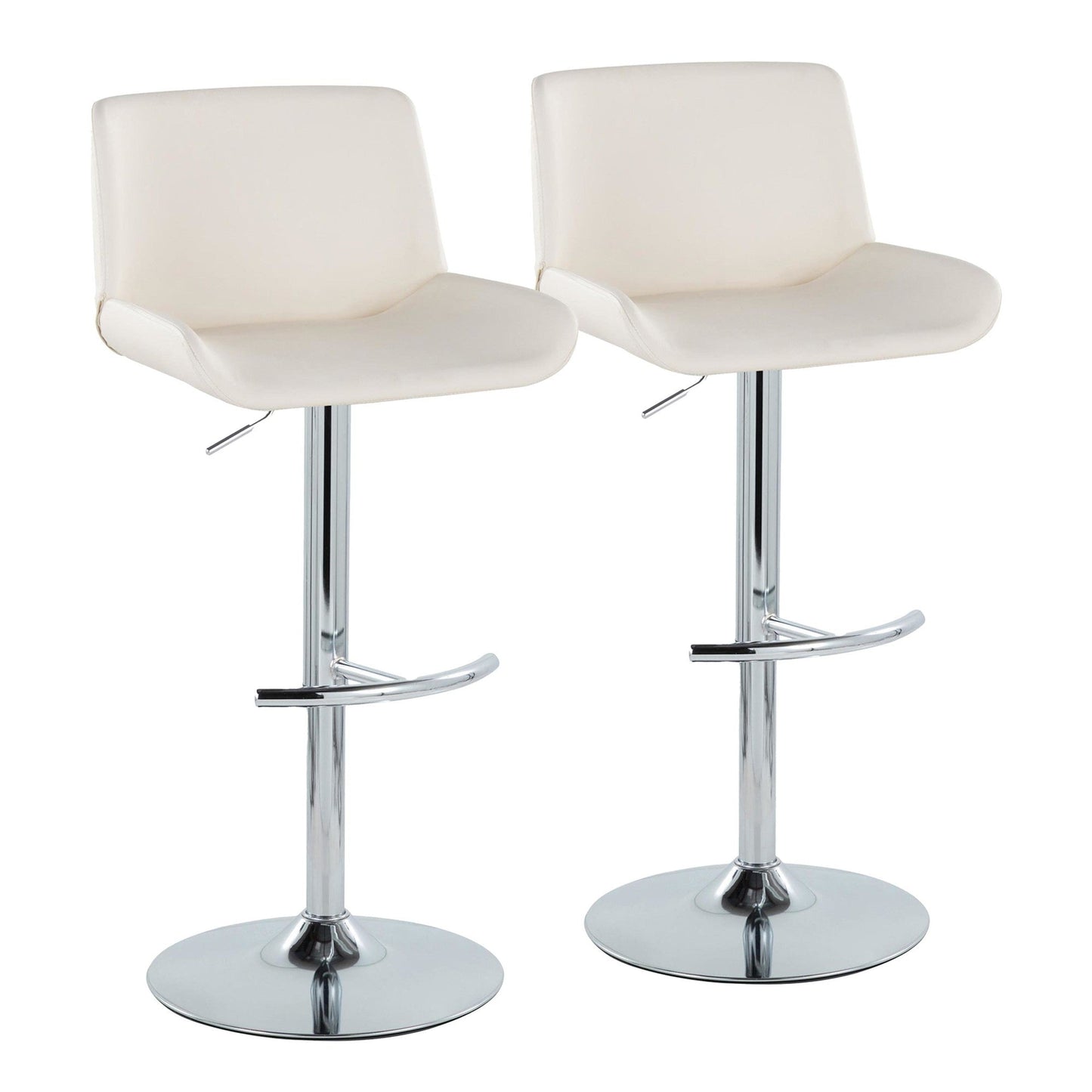 Majestic Office Furniture Upholstered Adjustable Barstool - Set of 2