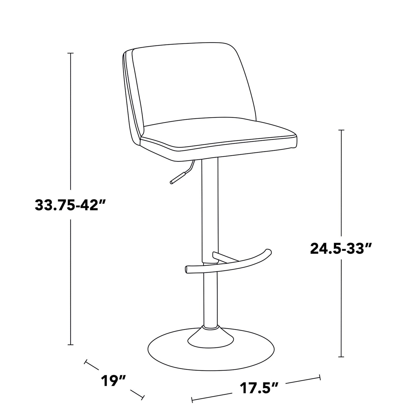 Majestic Office Furniture Adjustable Barstool - Set of 2