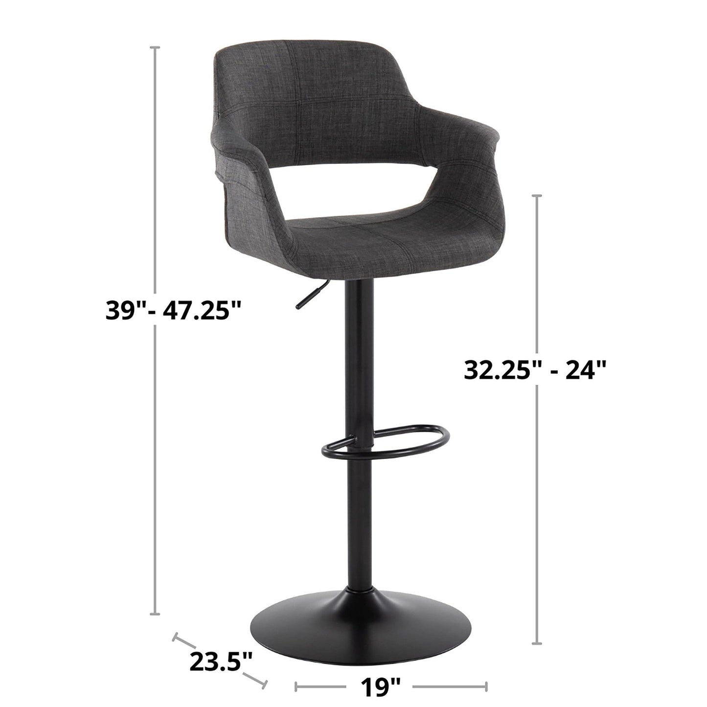 Lumisource Vintage Flair Adjustable Barstool - Set of 2