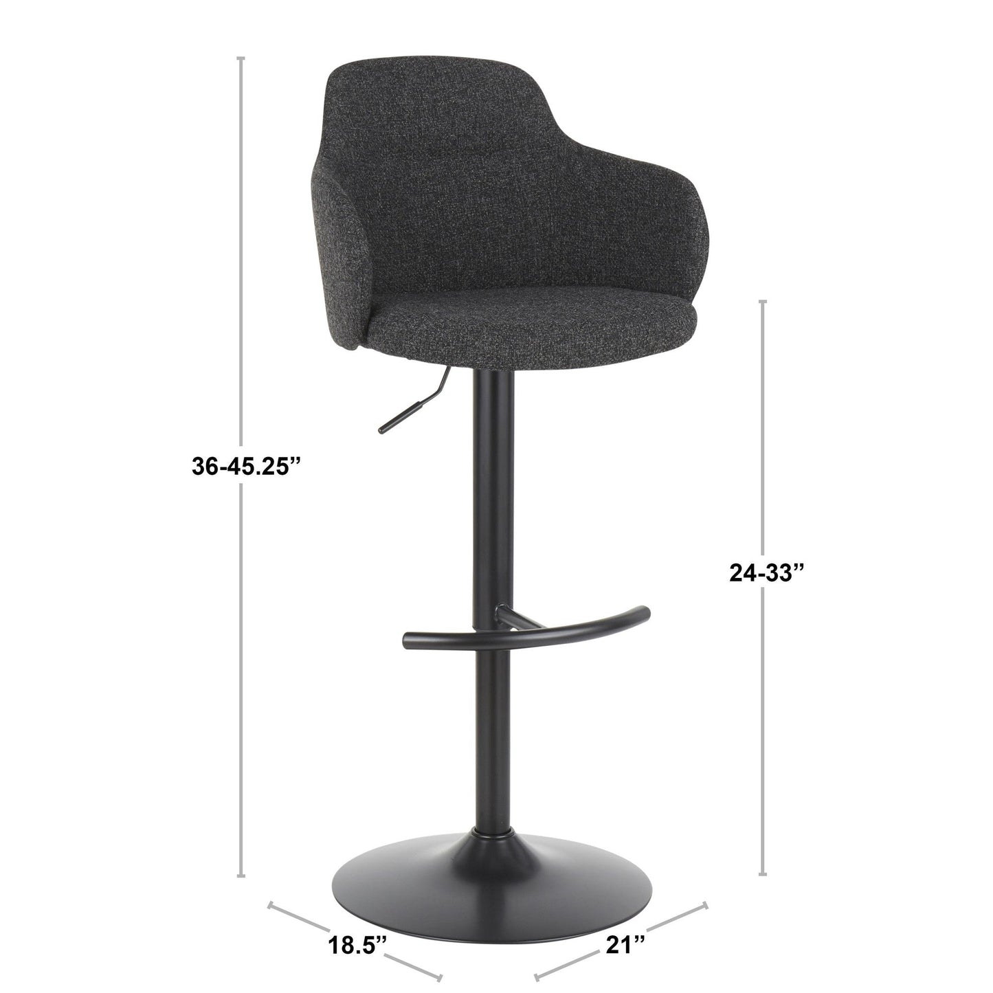Majestic Office Furniture Adjustable Barstool - Set of 2