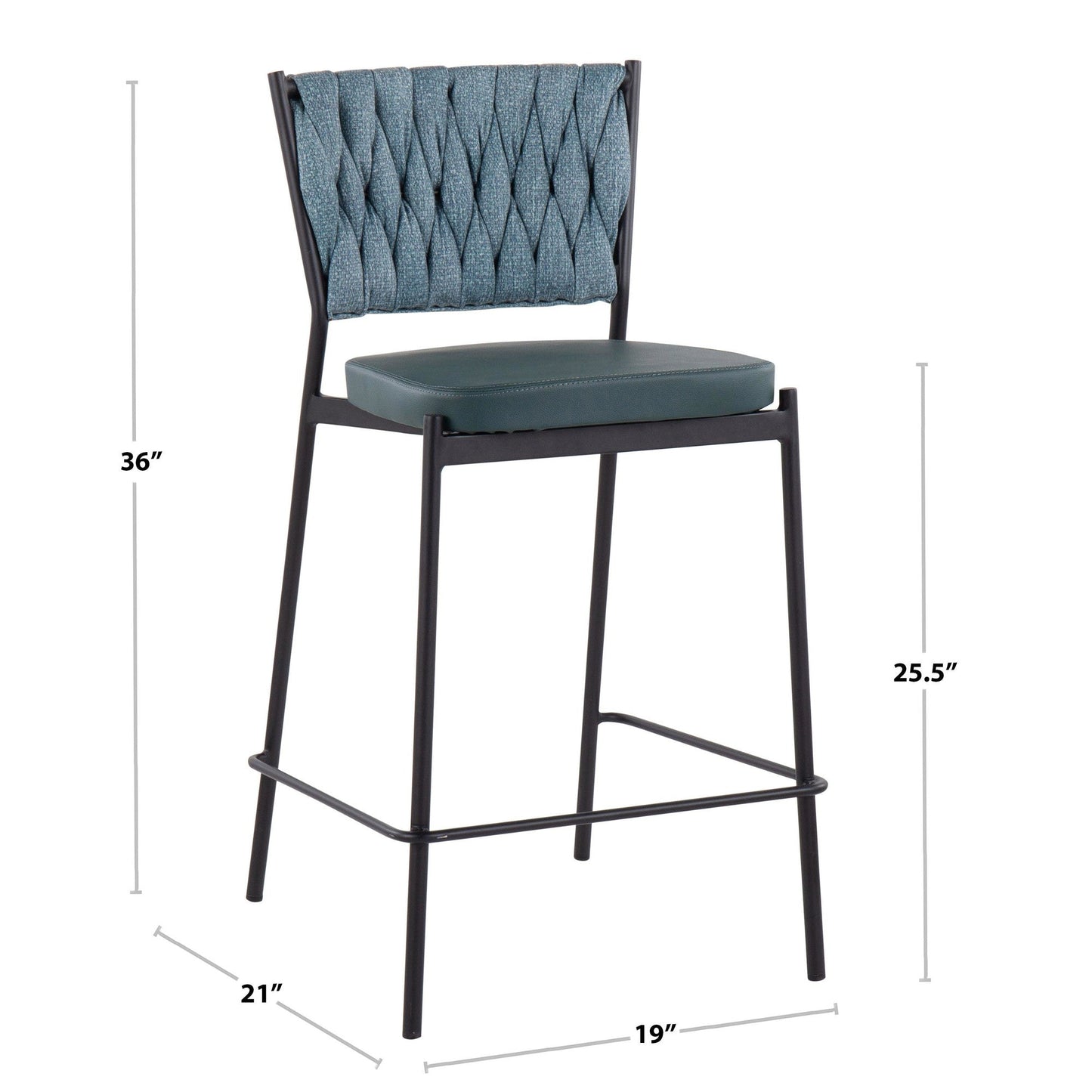 Majestic Office Furniture Tania 24" Fixed-Height Counter Stool - Set of 2