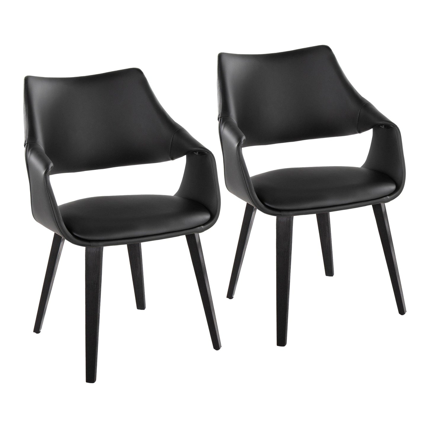 Lumisource Curvo High Back Upholstered Chair - Set of 2