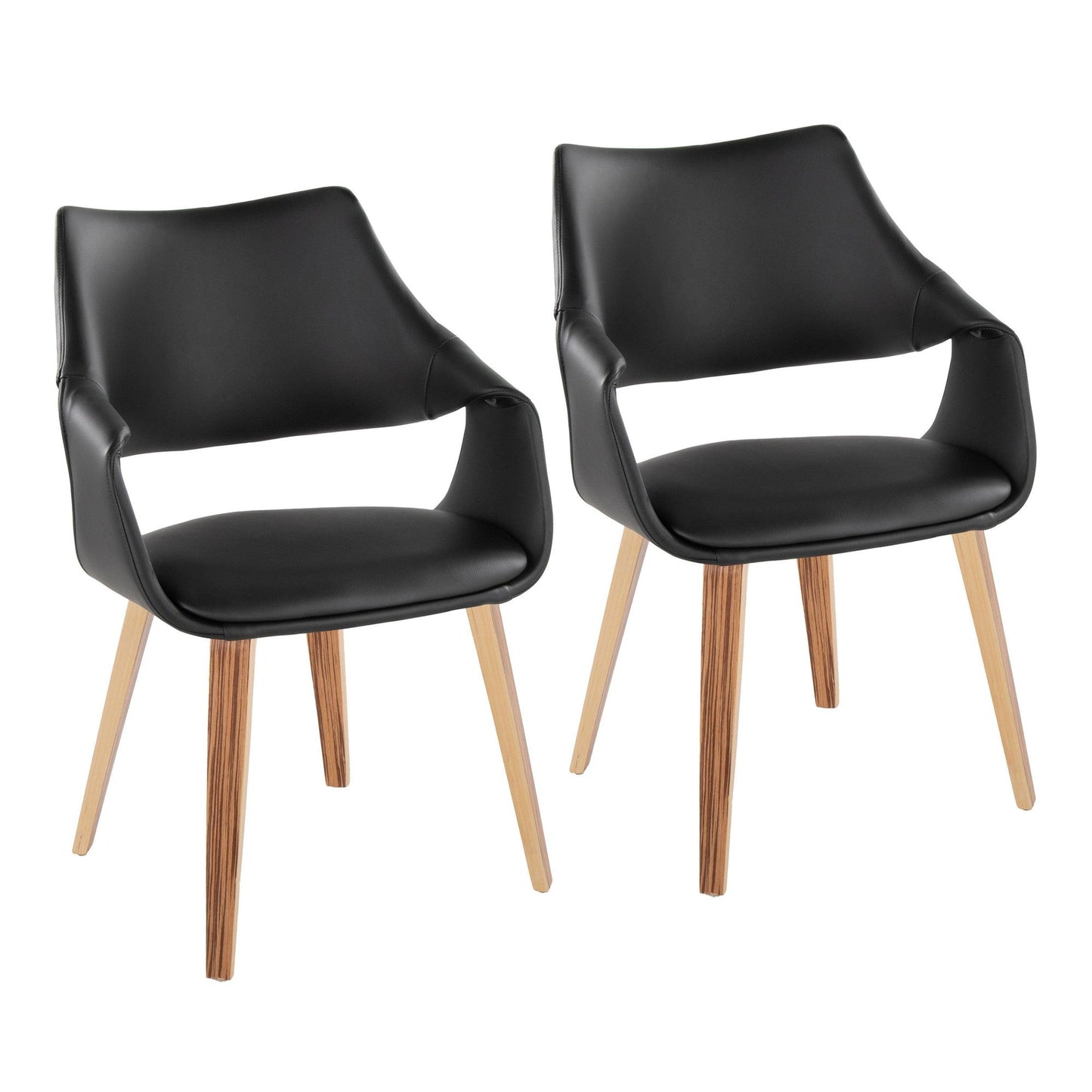 Lumisource Curvo High Back Upholstered Chair - Set of 2