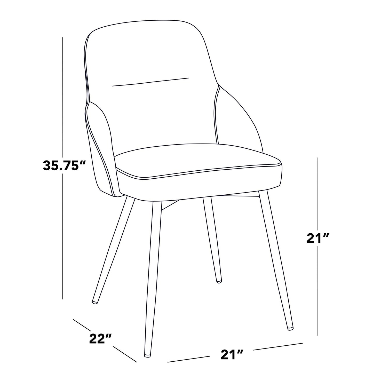 Lumisource York Upholstered Chair - Set of 2