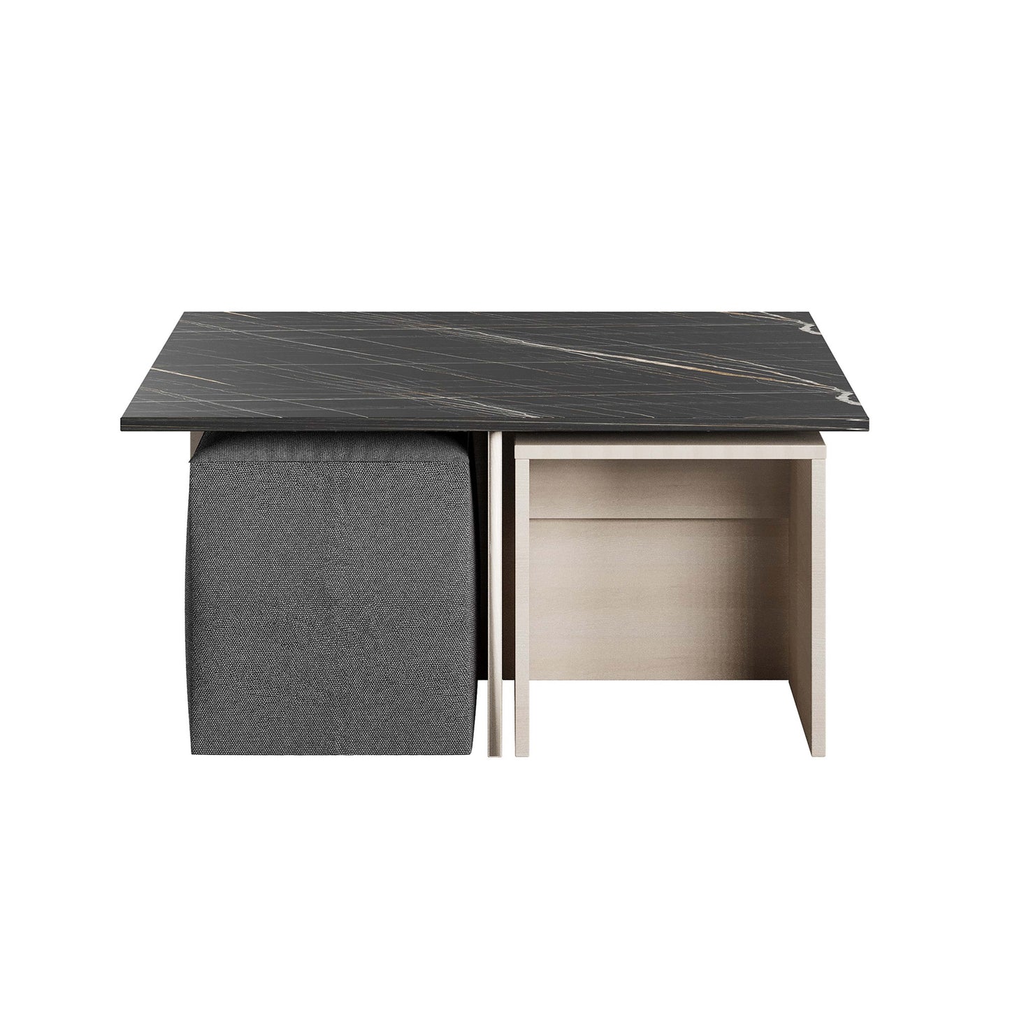 Manhattan Comfort Haley Coffee Table and Ottoman Set