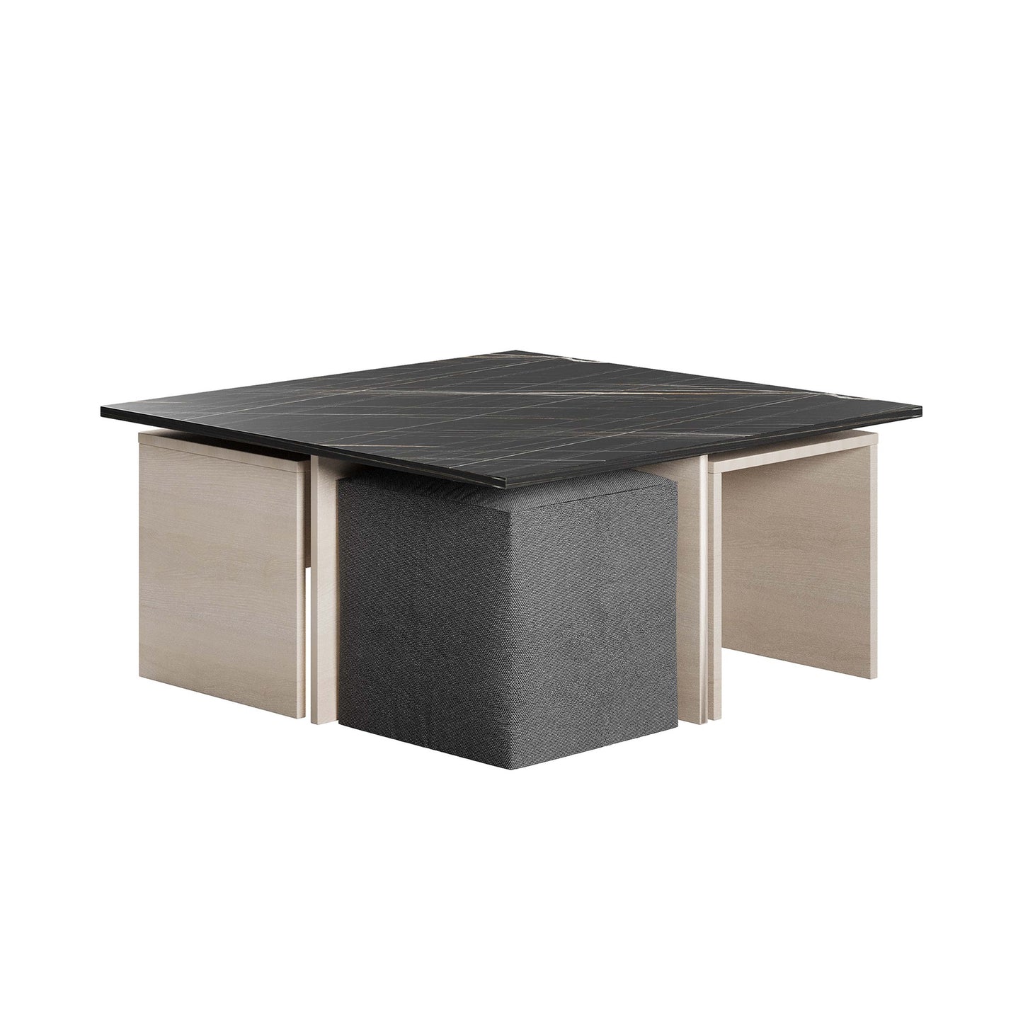 Manhattan Comfort Haley Coffee Table and Ottoman Set