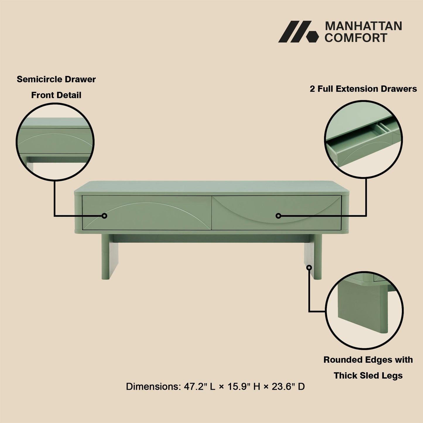 Manhattan Comfort Ella Coffee Table