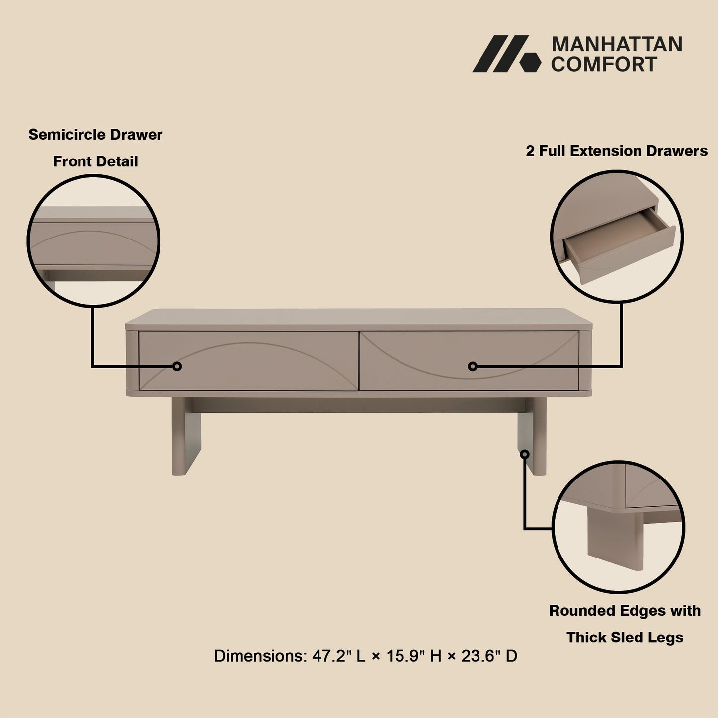 Manhattan Comfort Ella Coffee Table