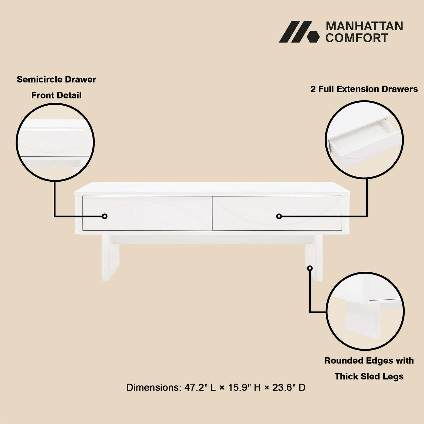 Manhattan Comfort Ella Coffee Table