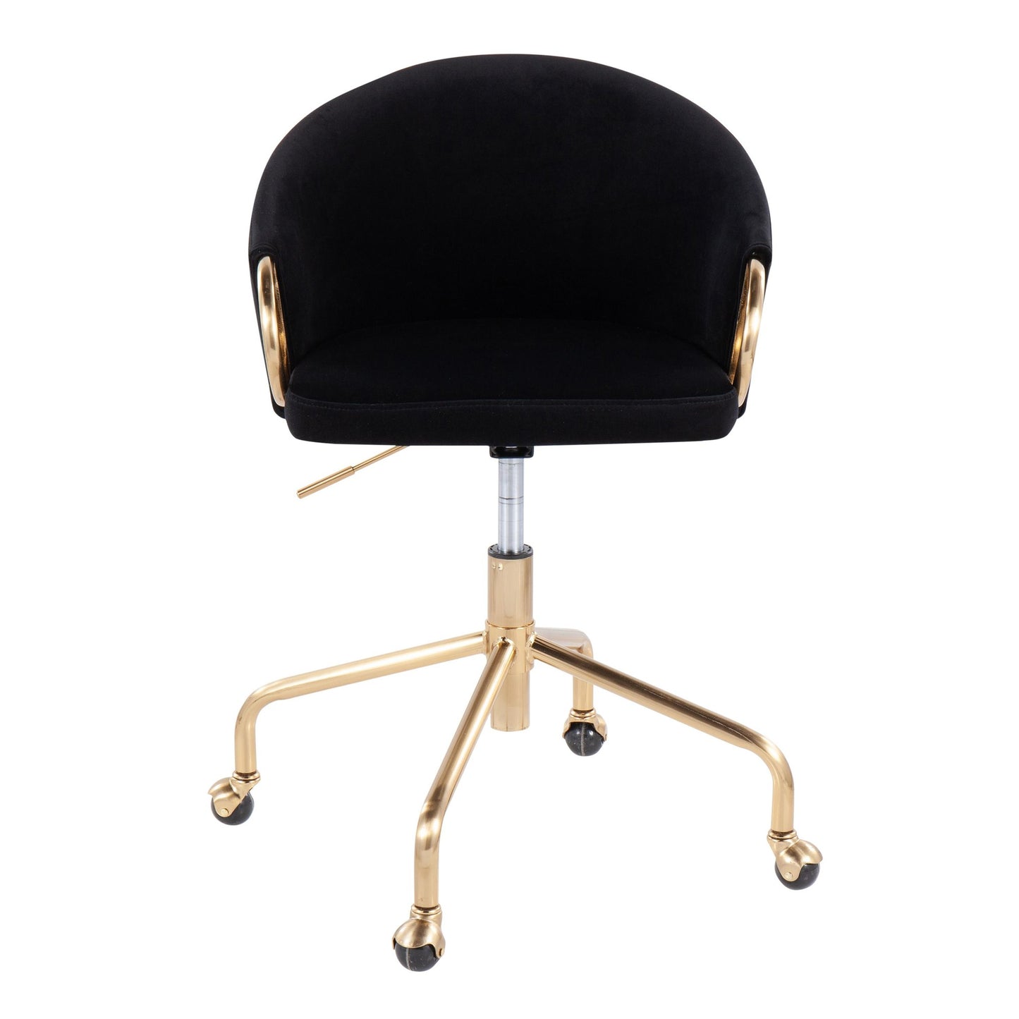 Majestic Office Furniture Contemporary/Glam Task Chair in Gold Metal and Black Velvet