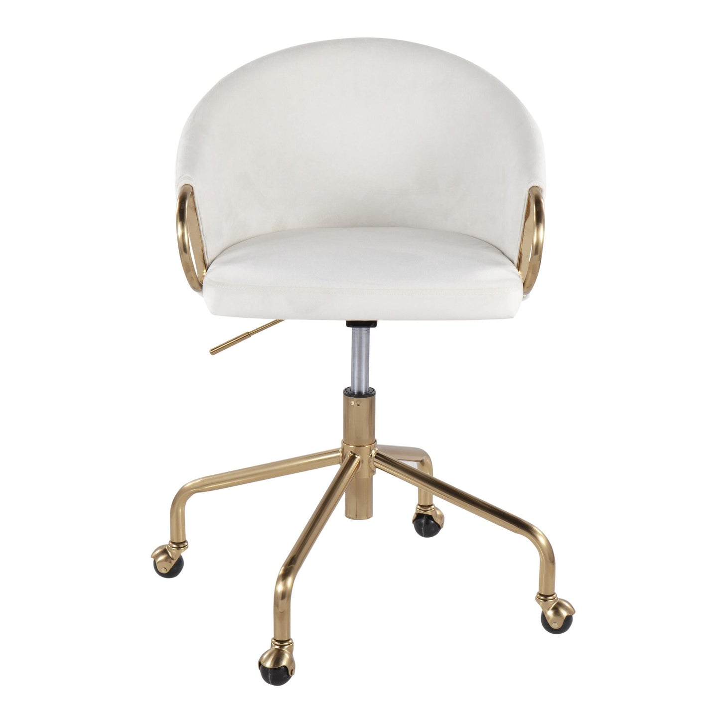 Majestic Office Furniture Contemporary/Glam Task Chair in Gold Metal and Black Velvet