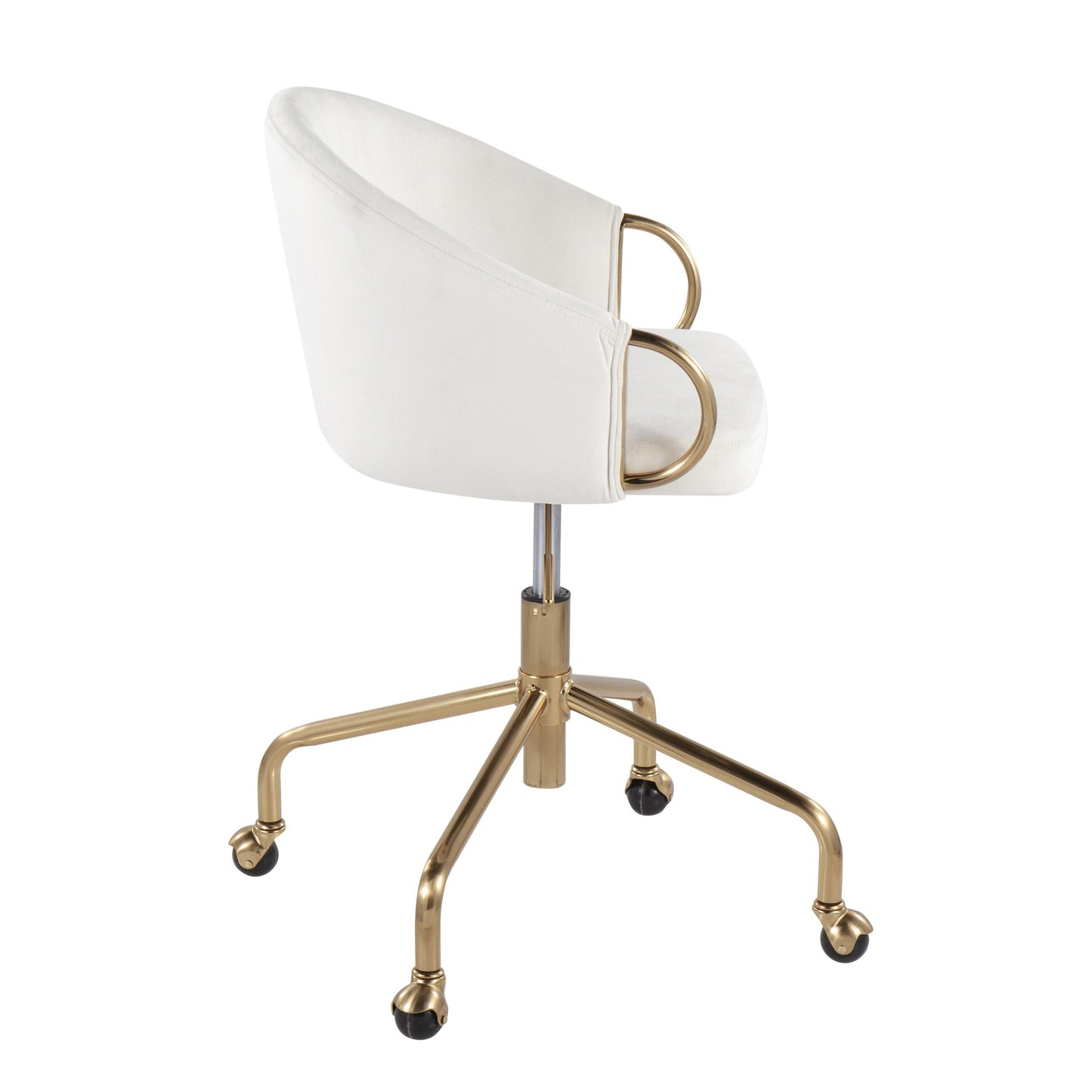 Majestic Office Furniture Contemporary/Glam Task Chair in Gold Metal and Black Velvet