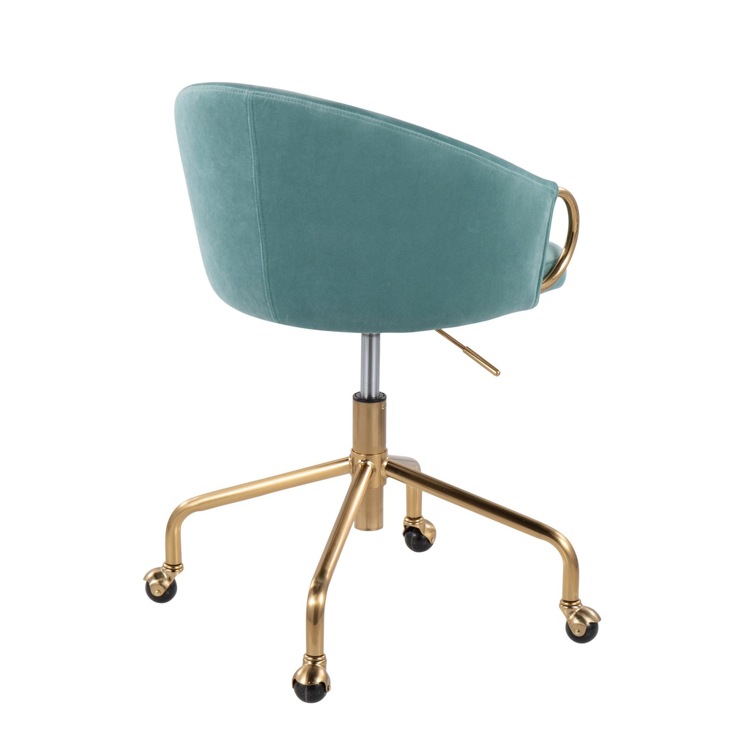 Majestic Office Furniture Contemporary/Glam Task Chair in Gold Metal and Black Velvet
