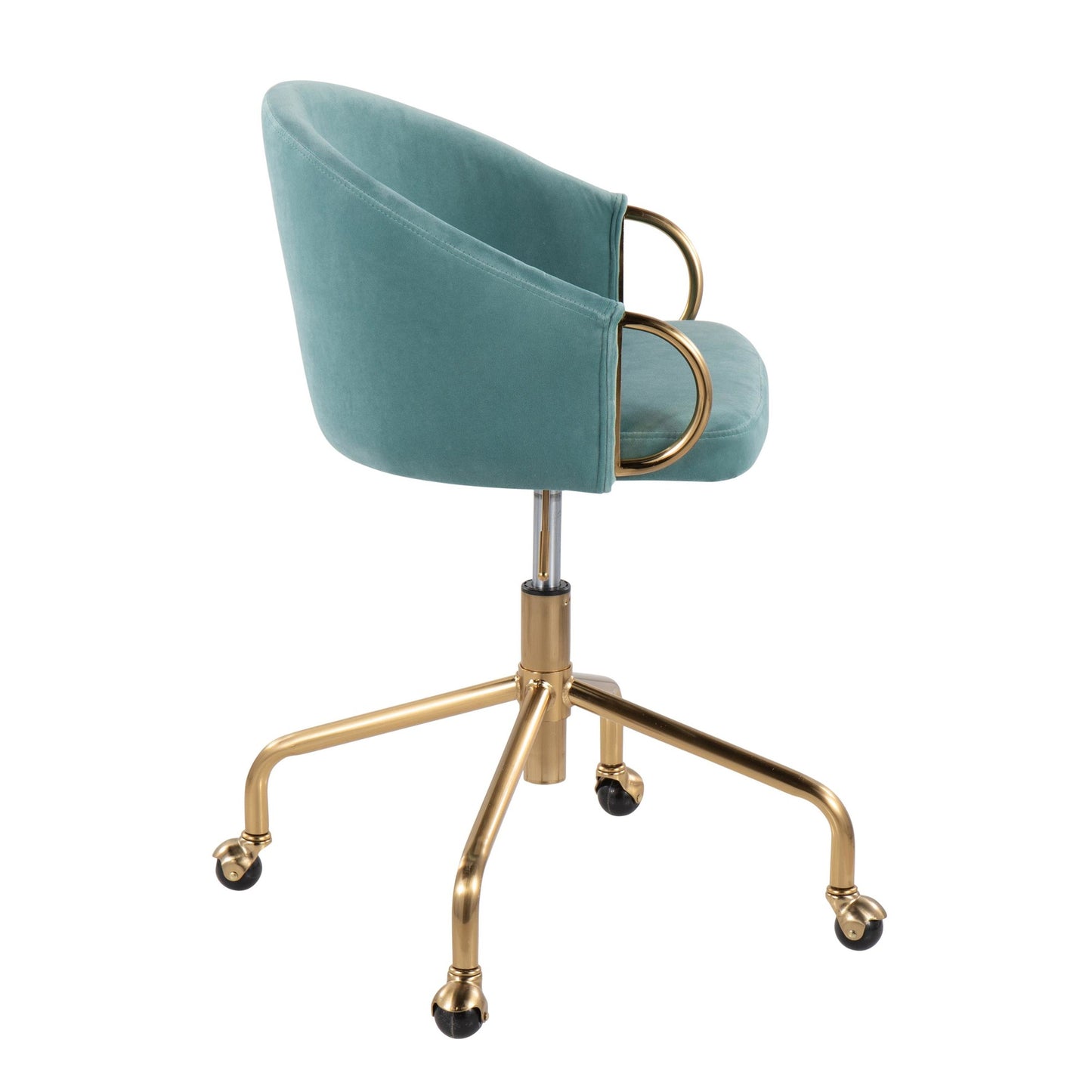 Majestic Office Furniture Contemporary/Glam Task Chair in Gold Metal and Black Velvet