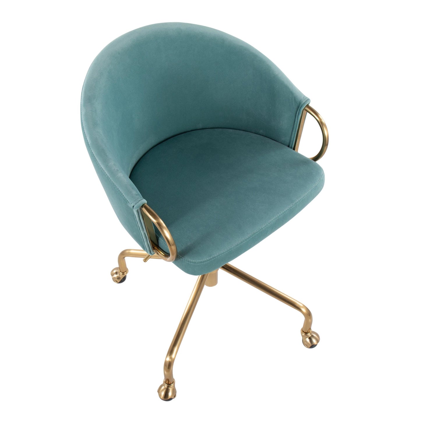 Majestic Office Furniture Contemporary/Glam Task Chair in Gold Metal and Black Velvet