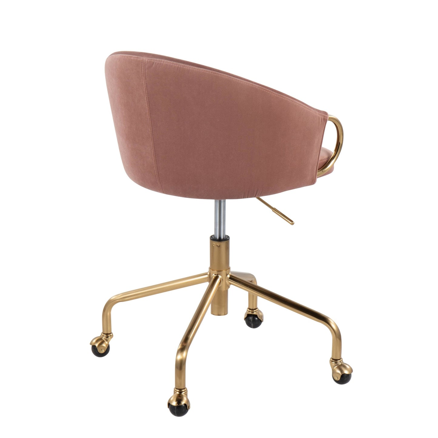 Majestic Office Furniture Contemporary/Glam Task Chair in Gold Metal and Black Velvet
