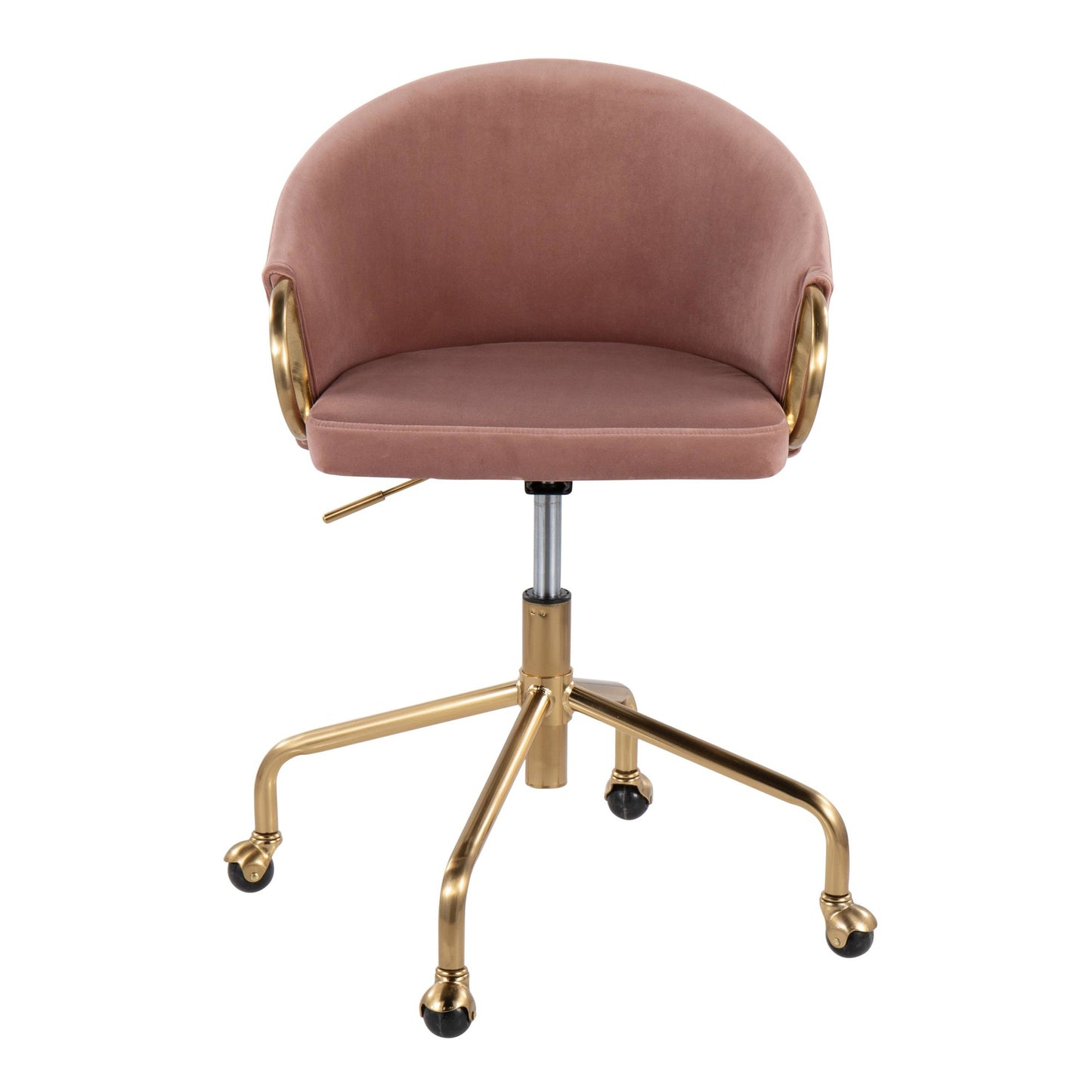 Majestic Office Furniture Contemporary/Glam Task Chair in Gold Metal and Black Velvet