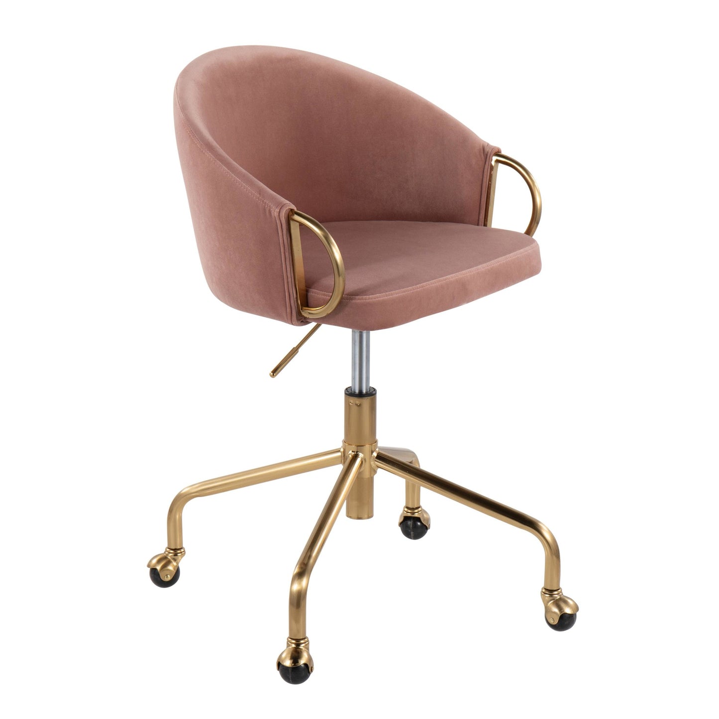 Majestic Office Furniture Contemporary/Glam Task Chair in Gold Metal and Black Velvet