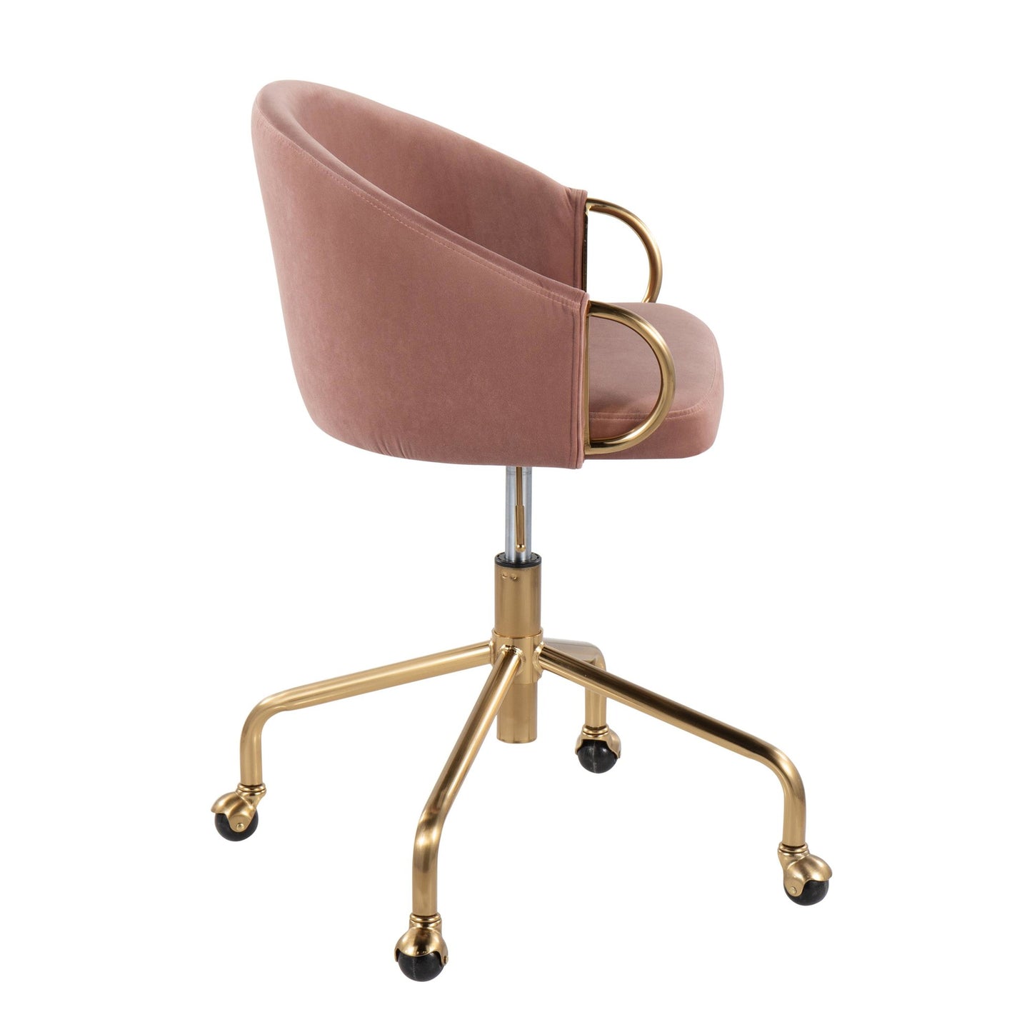 Majestic Office Furniture Contemporary/Glam Task Chair in Gold Metal and Black Velvet