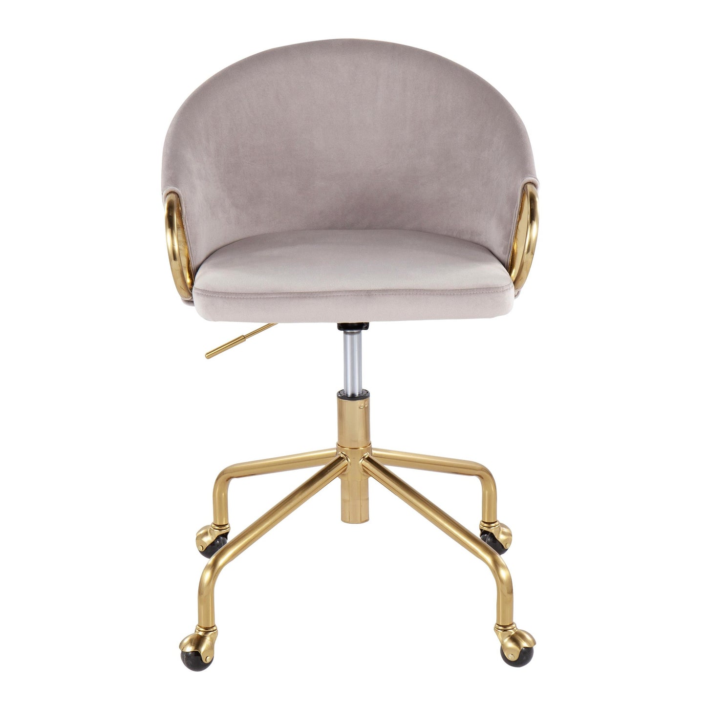 Majestic Office Furniture Contemporary/Glam Task Chair in Gold Metal and Black Velvet