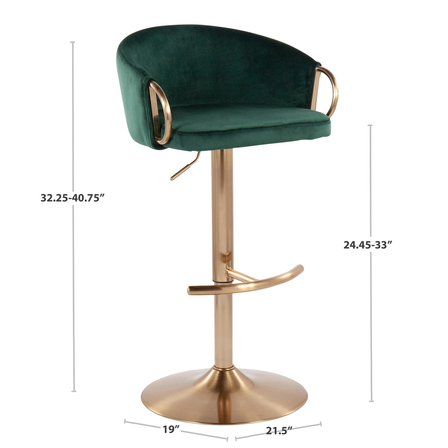 Majestic Office Furniture Adjustable Barstool - Set of 2