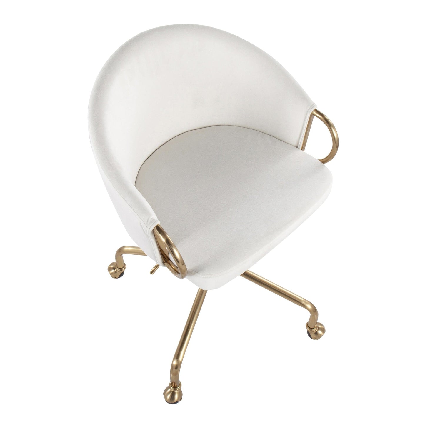 Majestic Office Furniture Contemporary/Glam Task Chair in Gold Metal and Black Velvet