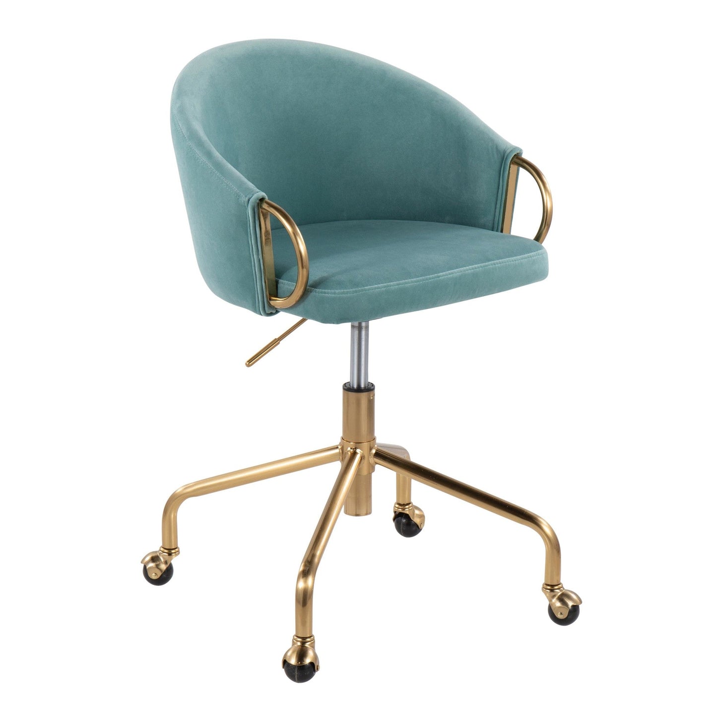 Majestic Office Furniture Contemporary/Glam Task Chair in Gold Metal and Black Velvet