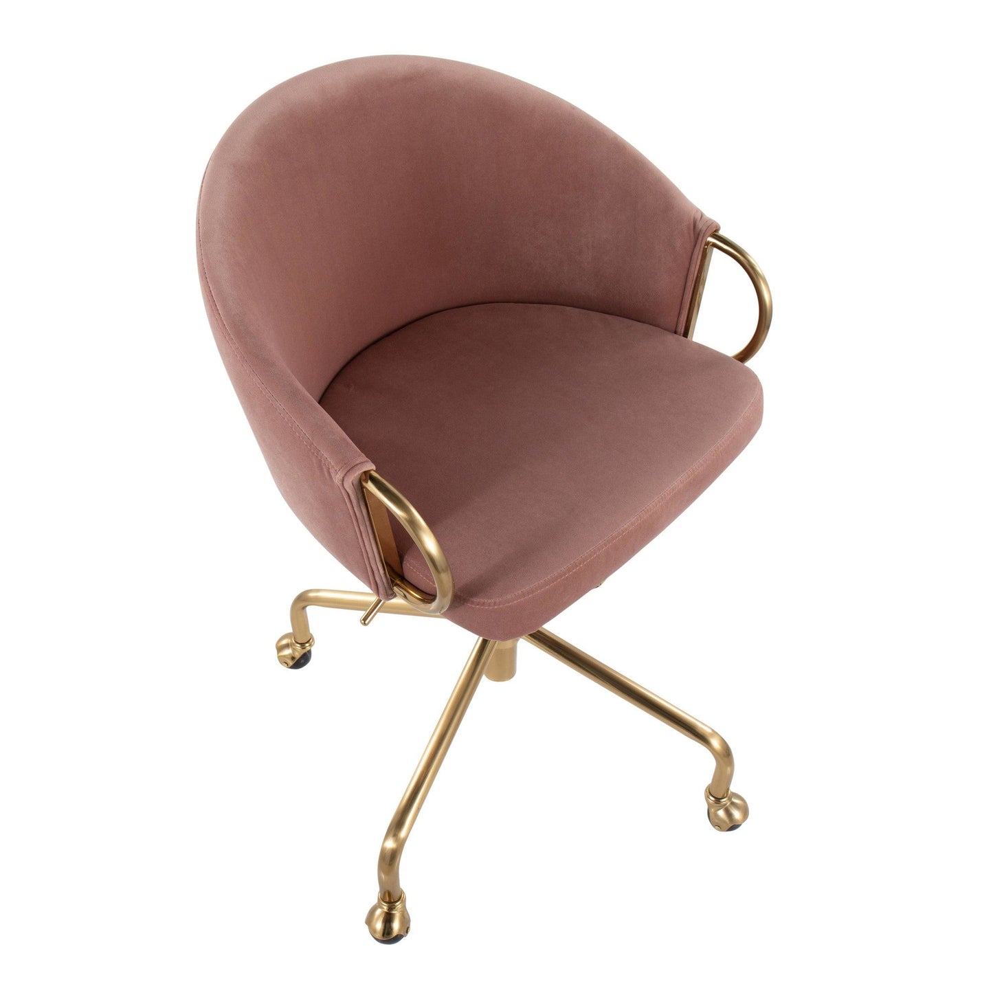 Majestic Office Furniture Contemporary/Glam Task Chair in Gold Metal and Black Velvet